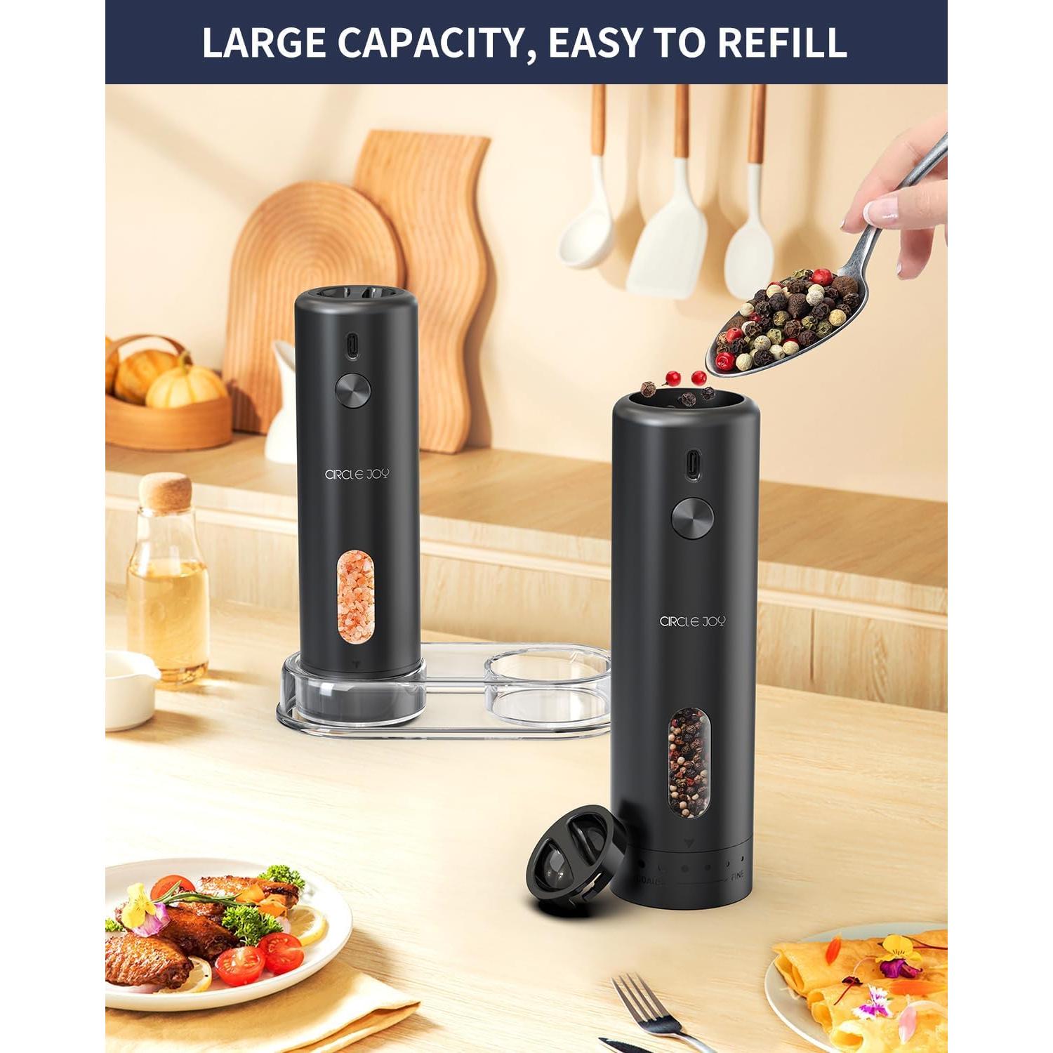 Molinillos Eléctricos de Sal y Pimienta CIRCLE JOY 110ml Negro