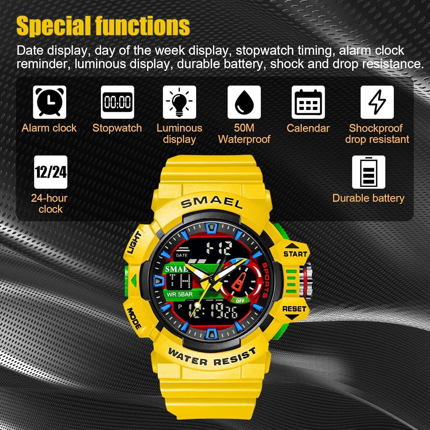 Reloj Deportivo Militar GOSASA 50M Impermeable Doble Pantalla