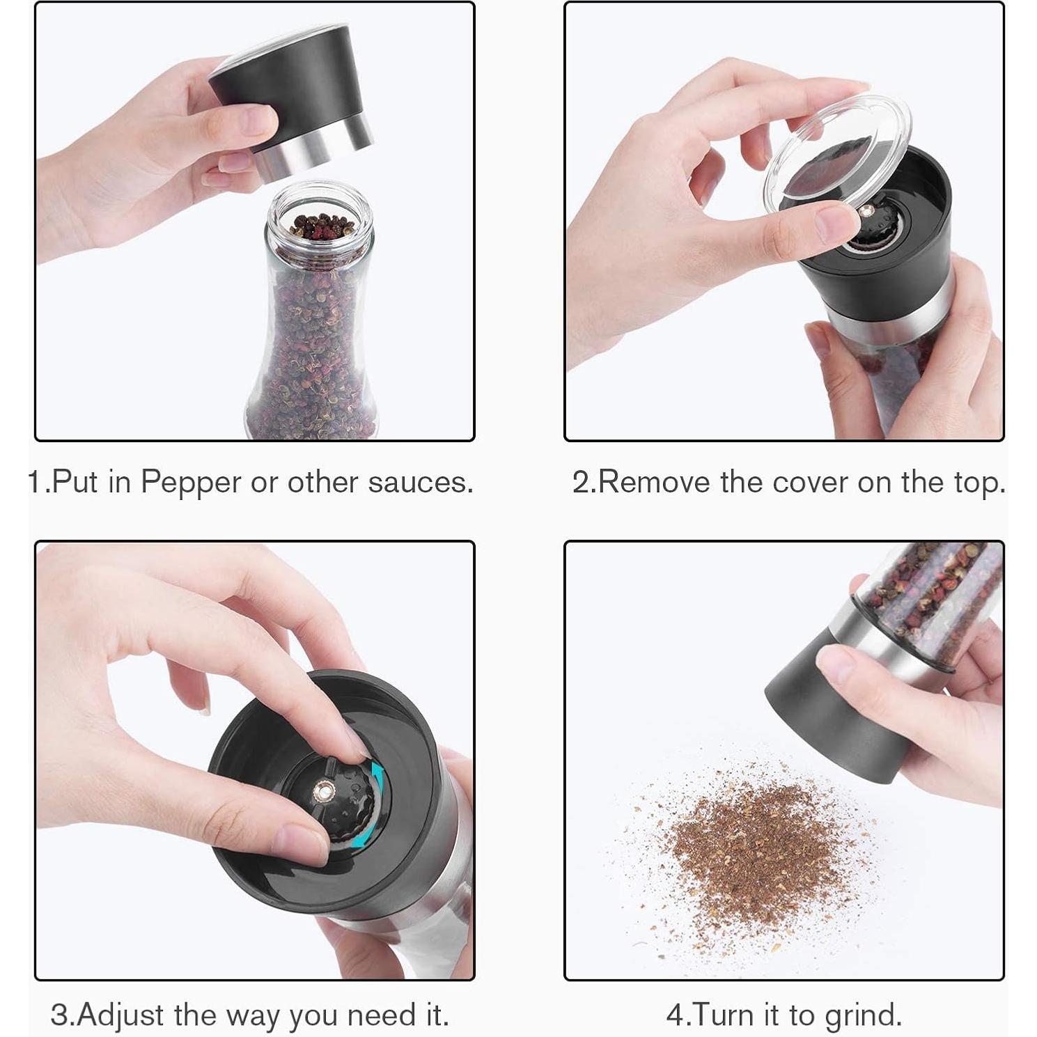 Juego de Molinillos de Sal y Pimienta Hotder 19 cm Vidrio