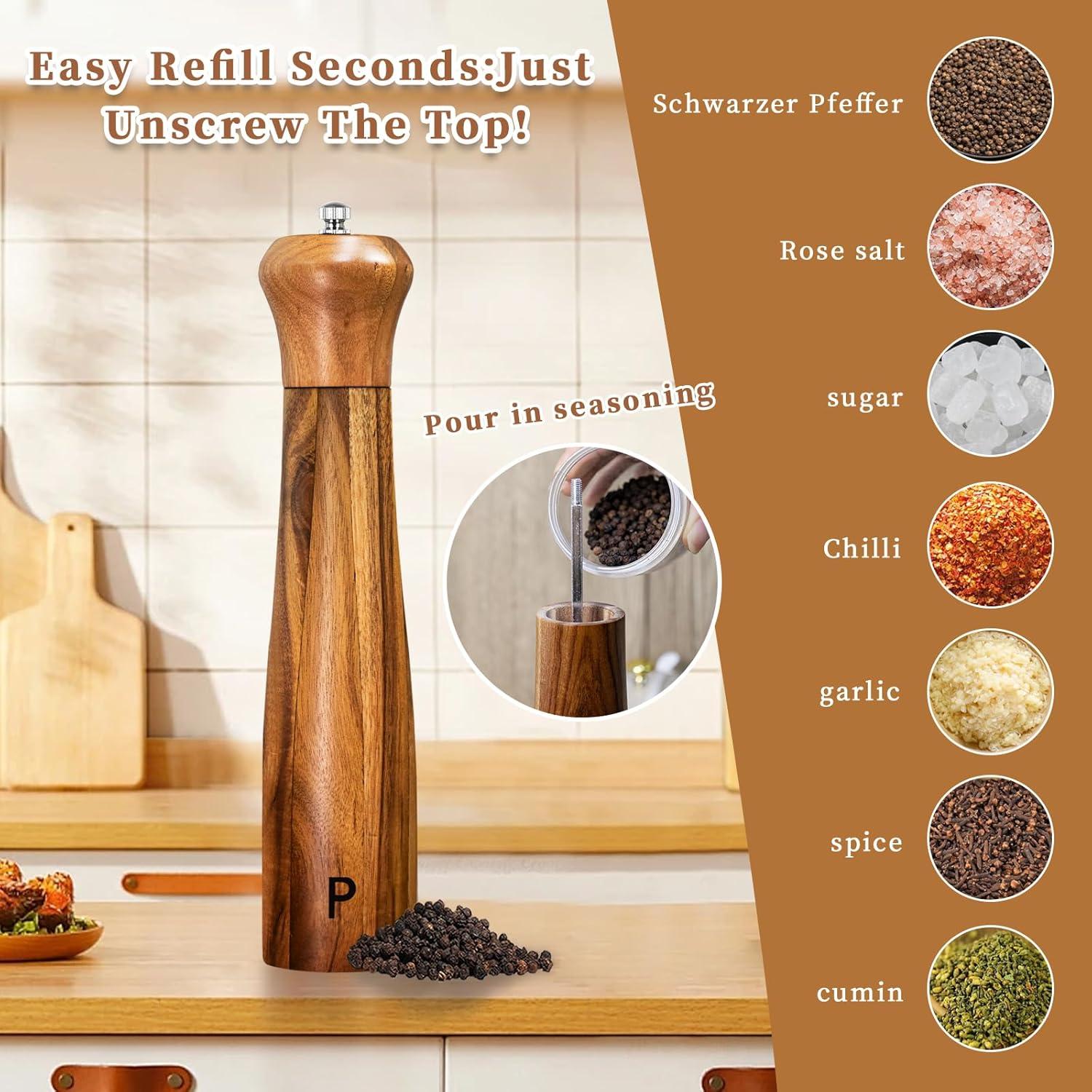 Juego de Molinillos de Sal y Pimienta Haomacro 25,4 cm