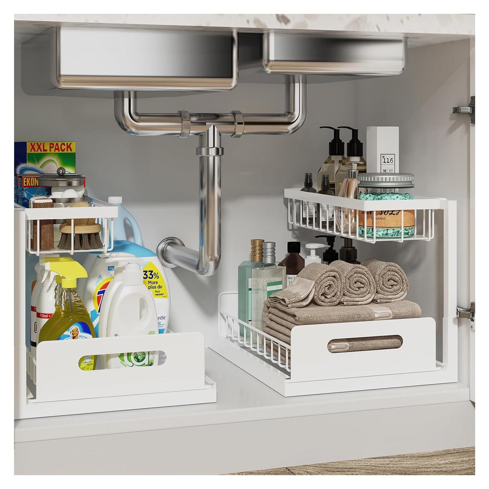 Organizador Bajo Fregadero REALINN 2 Niveles Blanco