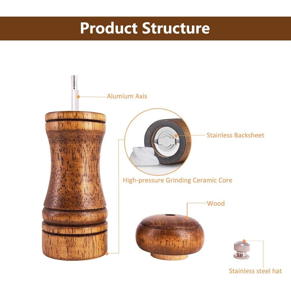 Juego de Molinillos de Sal y Pimienta Ouktor Madera 14.5 cm