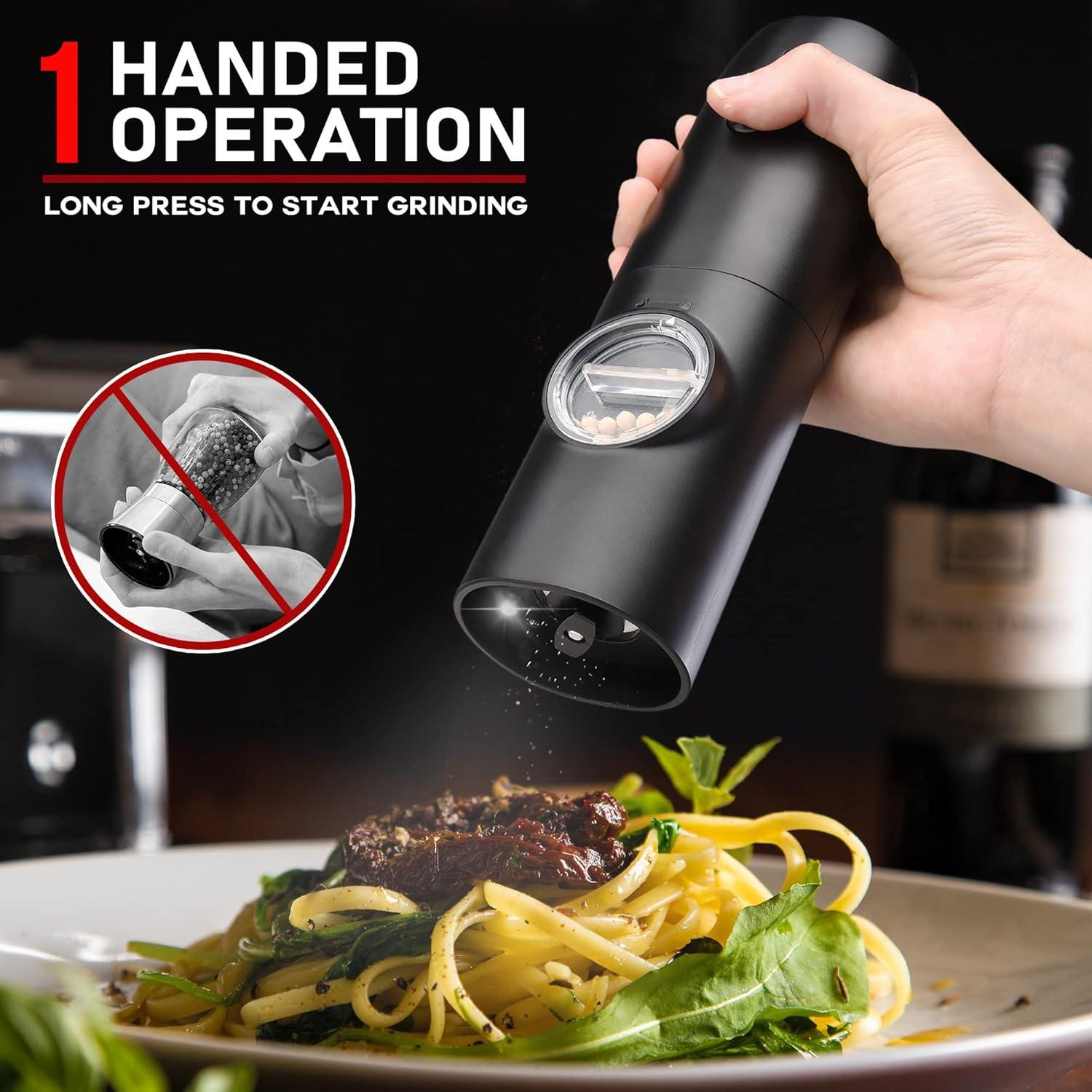 Juego de molinillos eléctricos de sal y pimienta Jeadiuwe 2 piezas