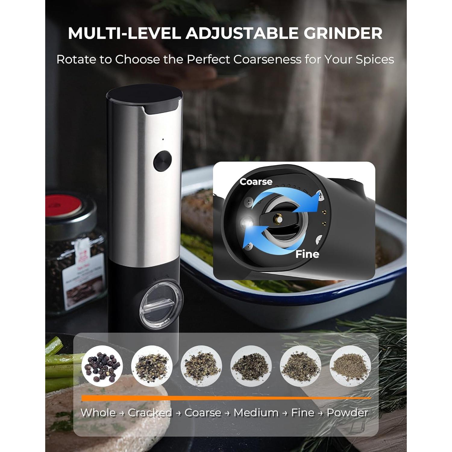 Juego de Molinillos Eléctricos de Sal y Pimienta ZK - USB-C