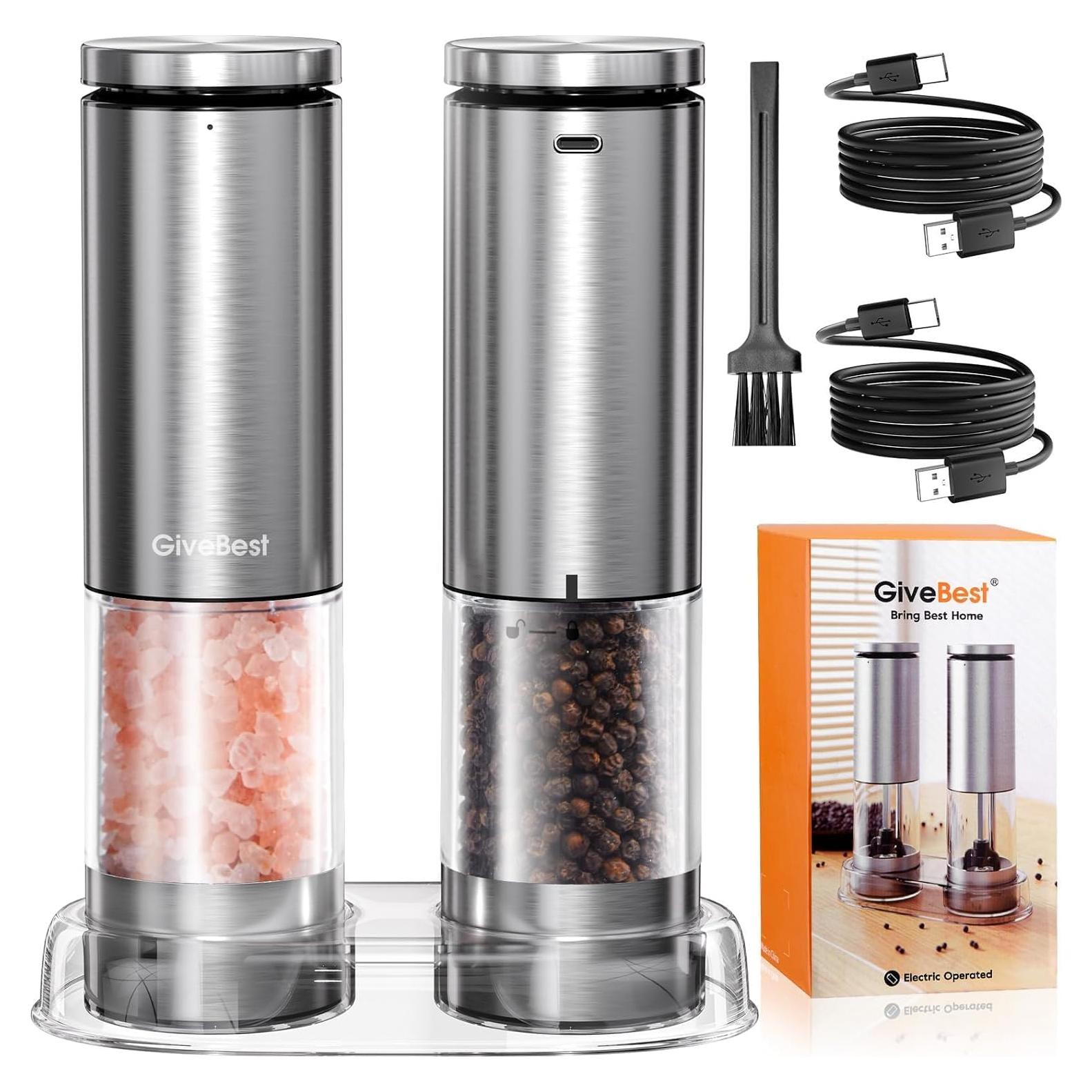 Juego Molinillos Sal y Pimienta Eléctrico GiveBest 100ml