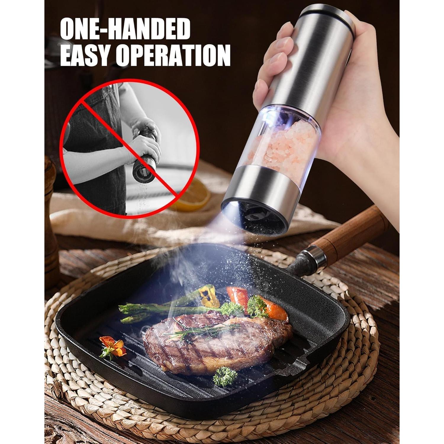 Juego Molinillos Sal y Pimienta Eléctrico GiveBest 100ml