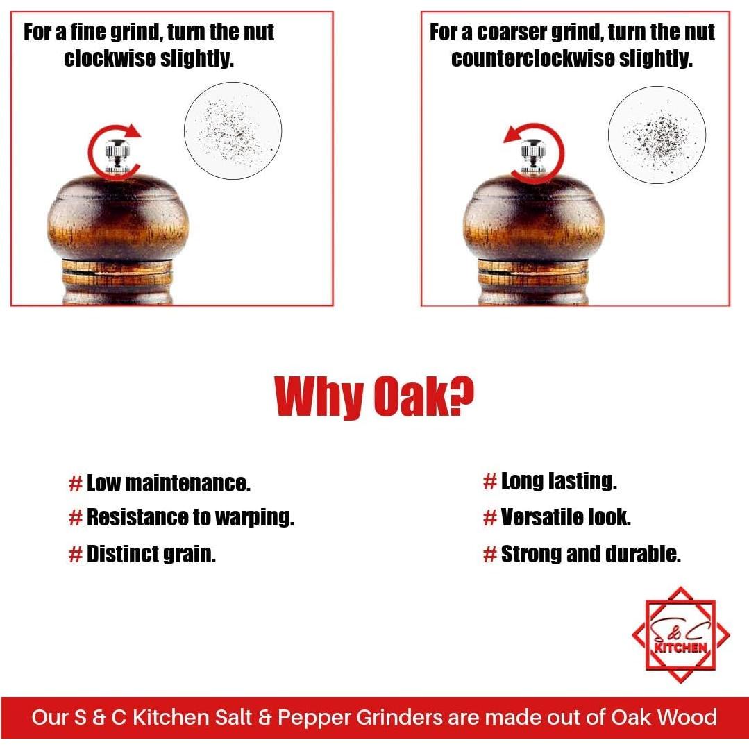 Molino de pimienta de madera S & C Living 20 cm manual