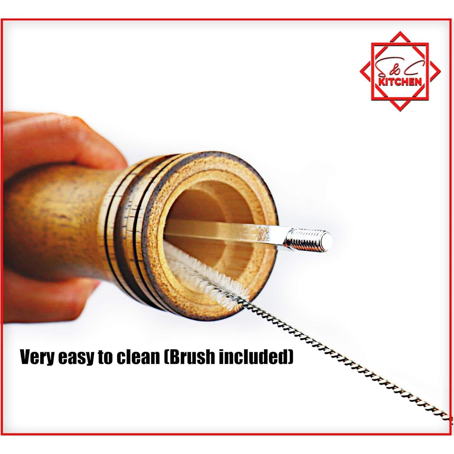 Molino de pimienta de madera S & C Living 20 cm manual