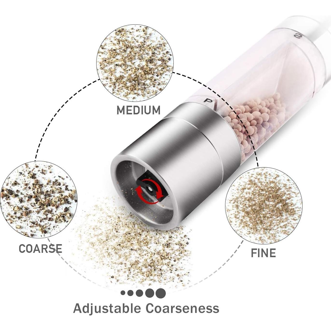 Molino de Sal y Pimienta Mixoo 2 en 1 Acero Inoxidable