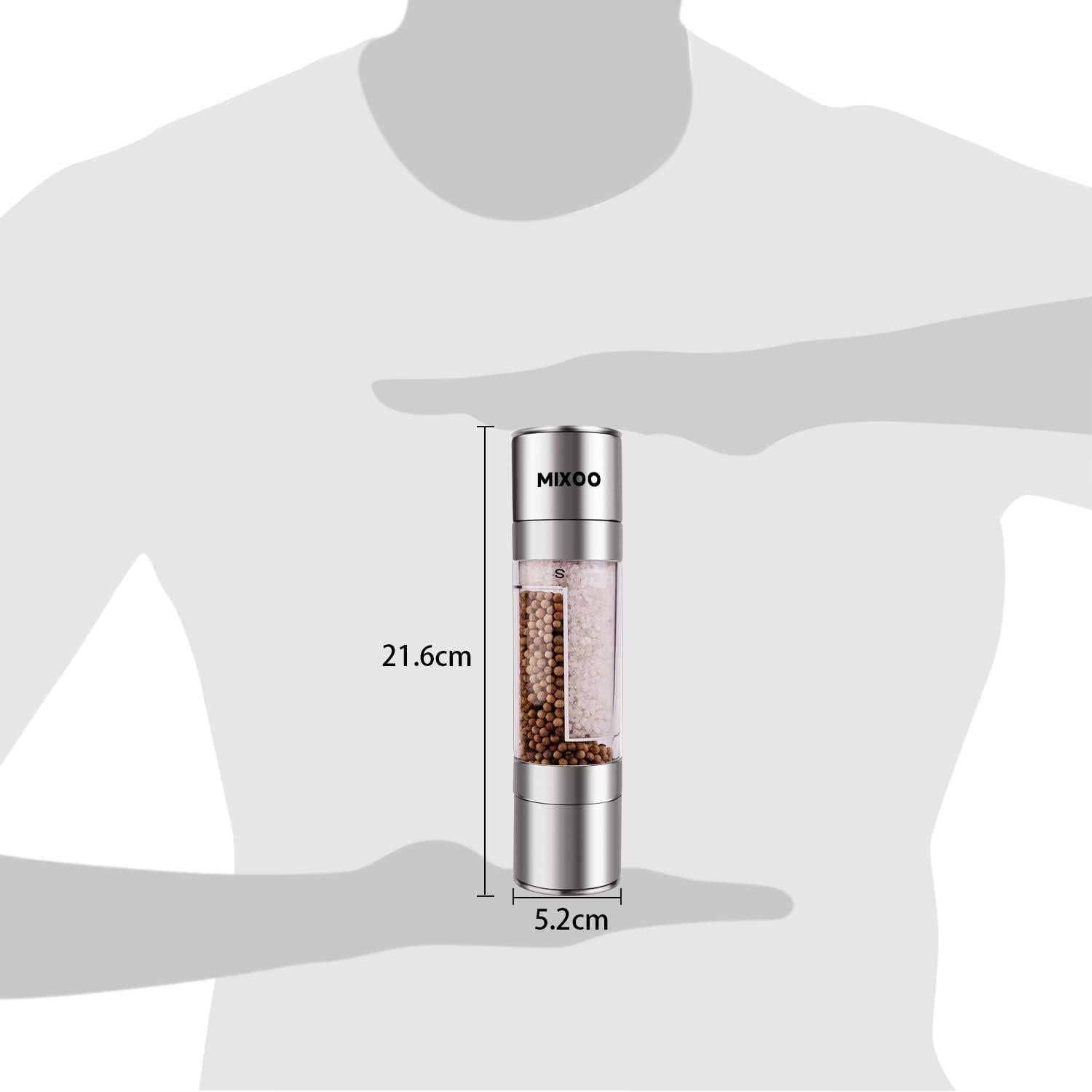 Molino de Sal y Pimienta Mixoo 2 en 1 Acero Inoxidable