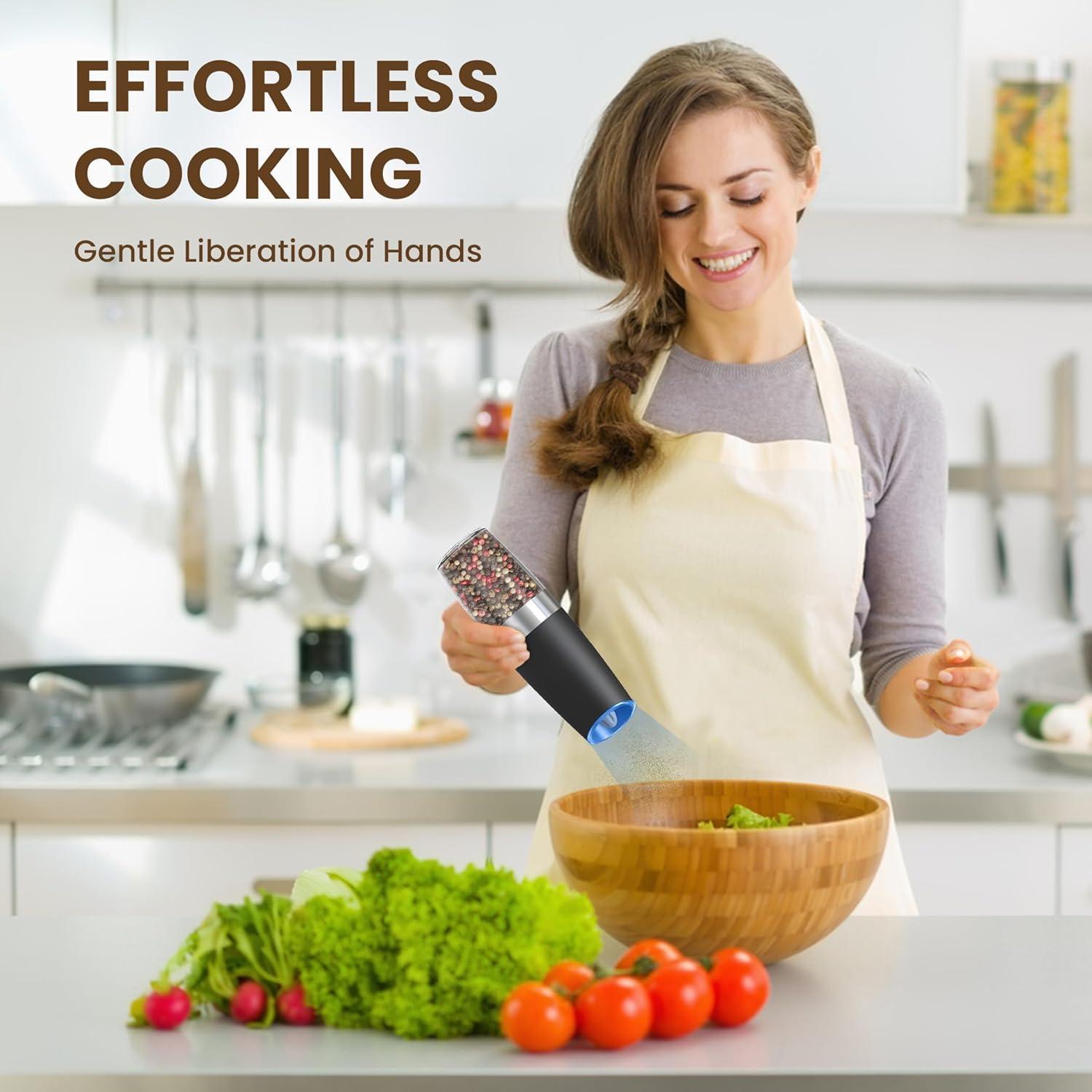 Juego de Molinillos Eléctricos de Sal y Pimienta Kiaryuoll