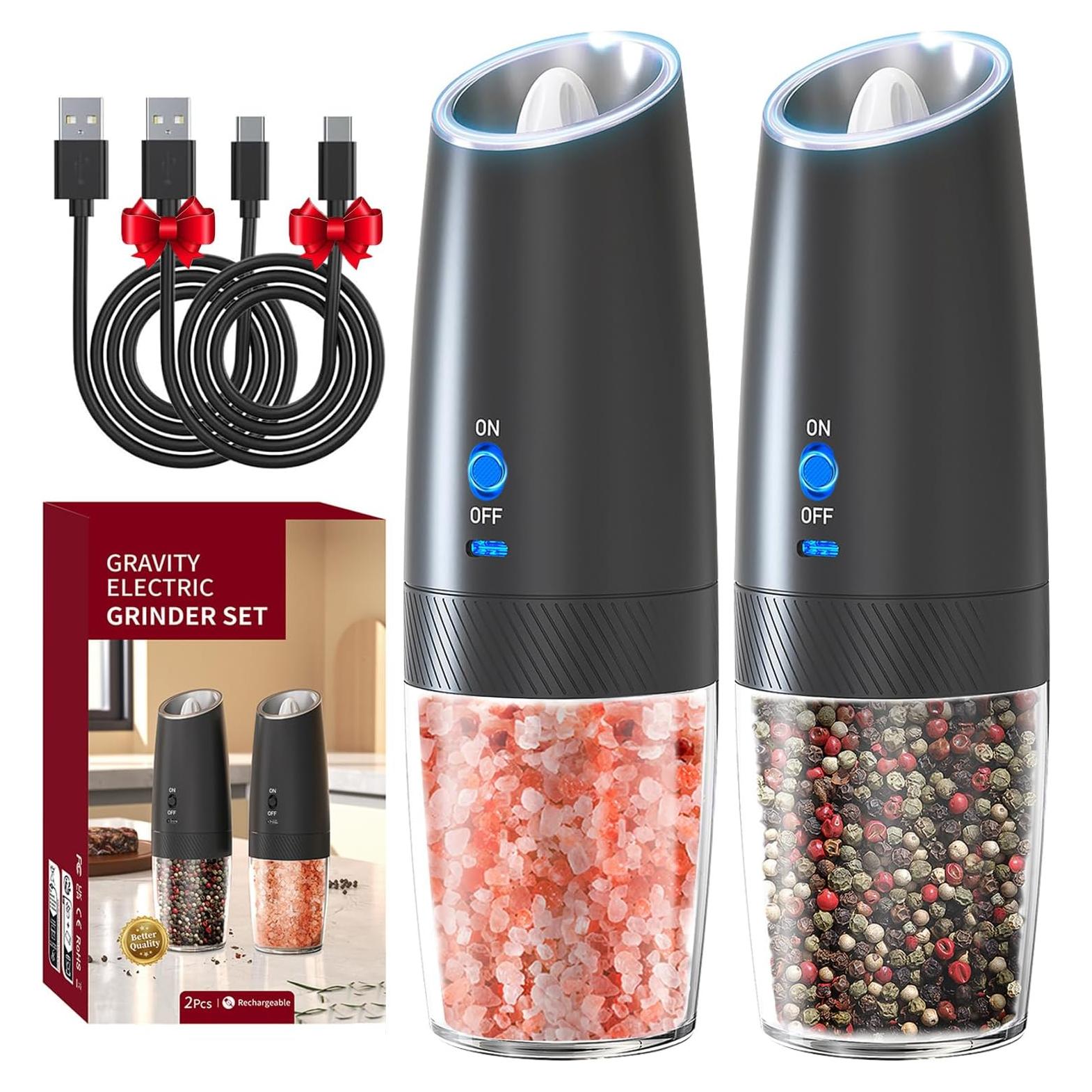 Molinillos Eléctricos de Sal y Pimienta FEIYUANDZ Recargables