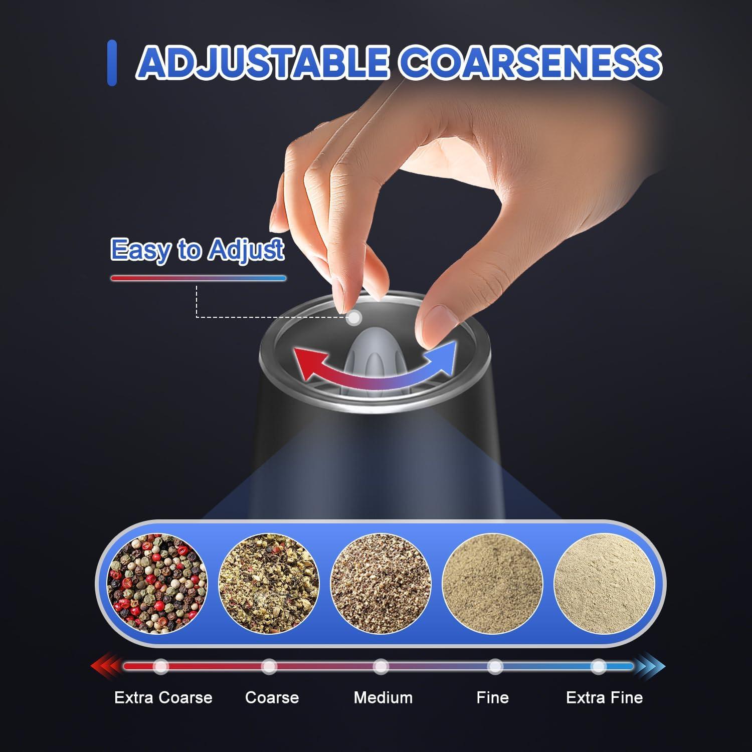 Molinillos Eléctricos de Sal y Pimienta FEIYUANDZ Recargables