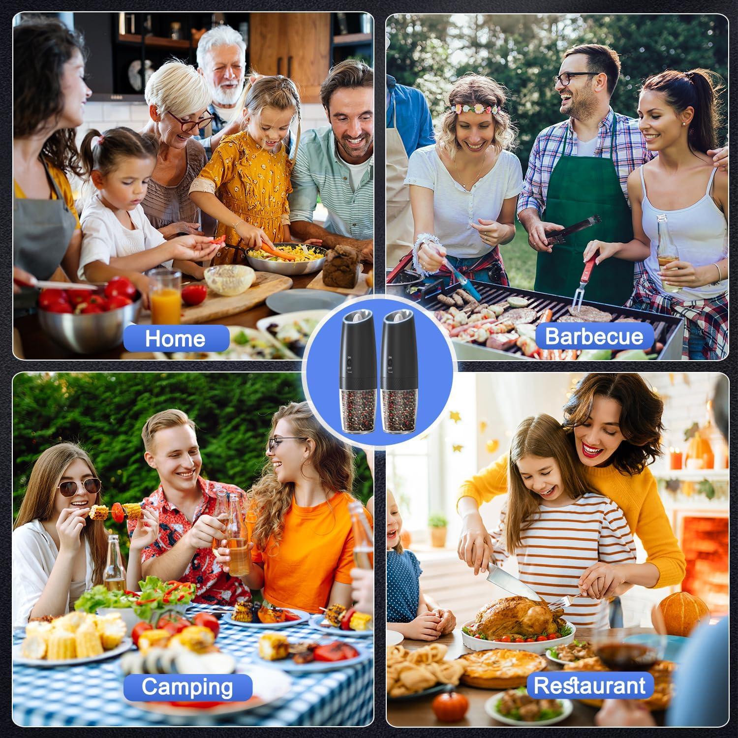 Molinillos Eléctricos de Sal y Pimienta FEIYUANDZ Recargables