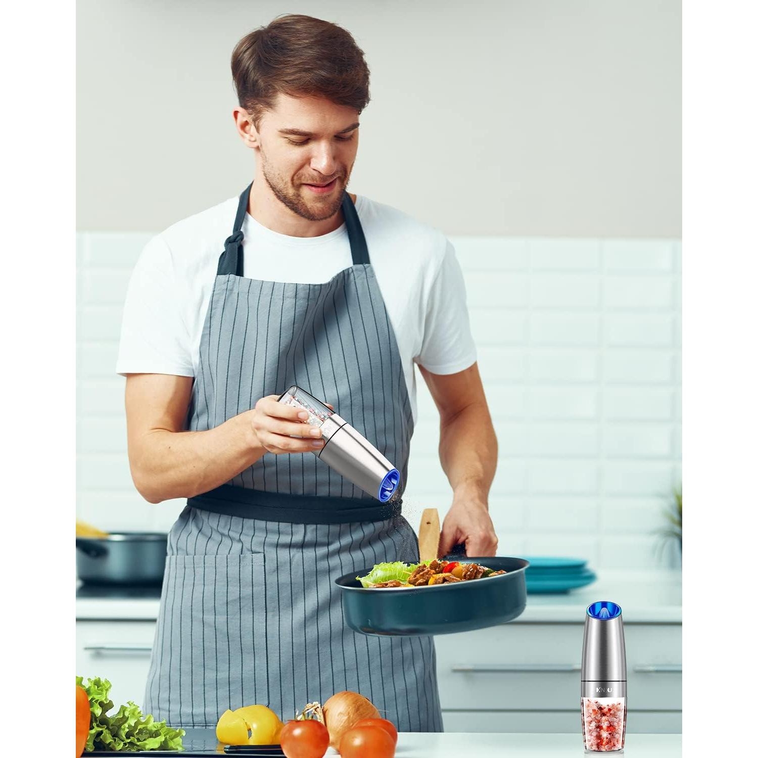 Molinillos Eléctricos de Sal y Pimienta XinXu, Acero Inoxidable