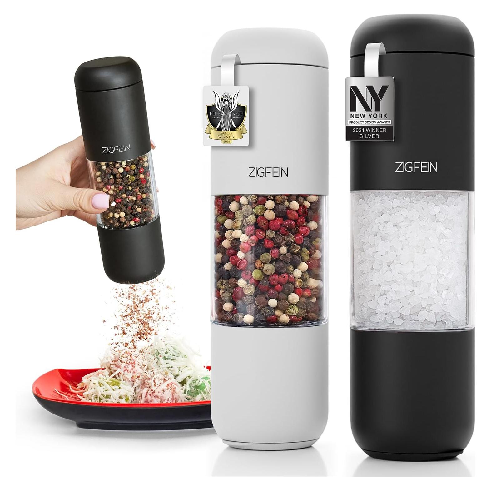 Juego de Molinillos de Sal y Pimienta ZIGFEIN Manual 2-Pack