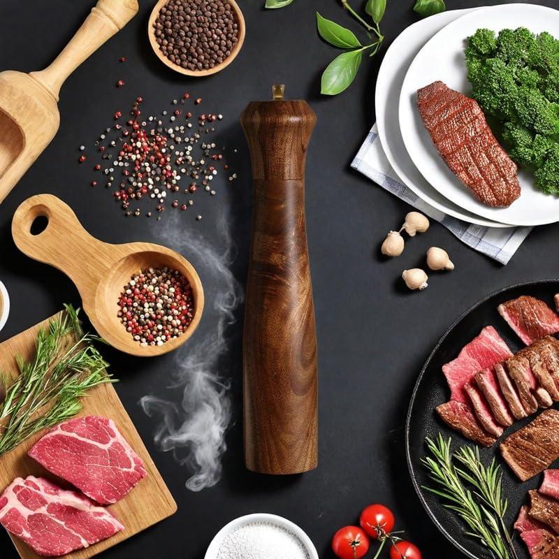 Molino de Pimienta Manual UNIOVC de Madera de Acacia 25 cm