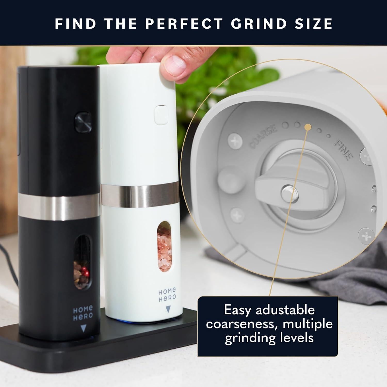 Juego de Molinillos Eléctricos de Sal y Pimienta Home Hero