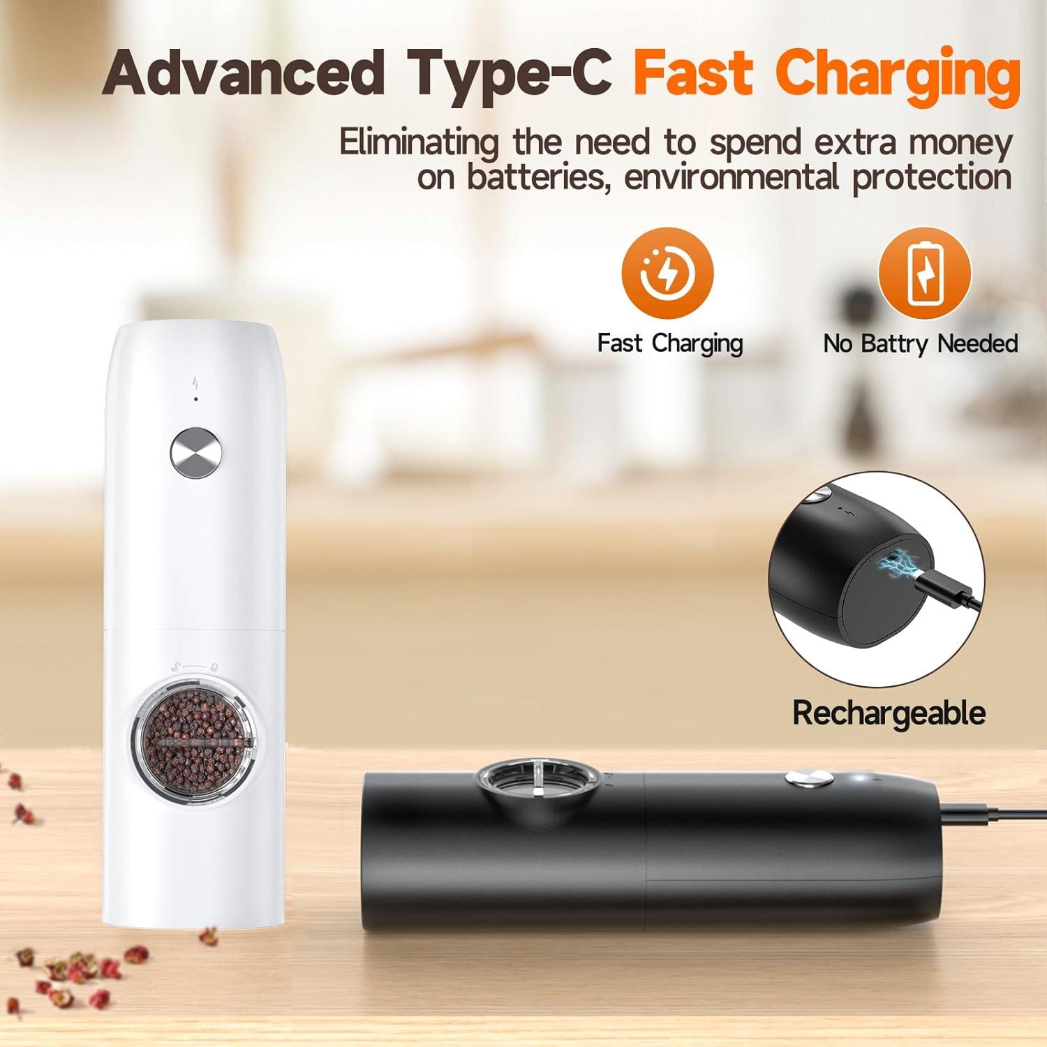 Juego de Molinillos Eléctricos DABIGE Recargables USB 2 Piezas