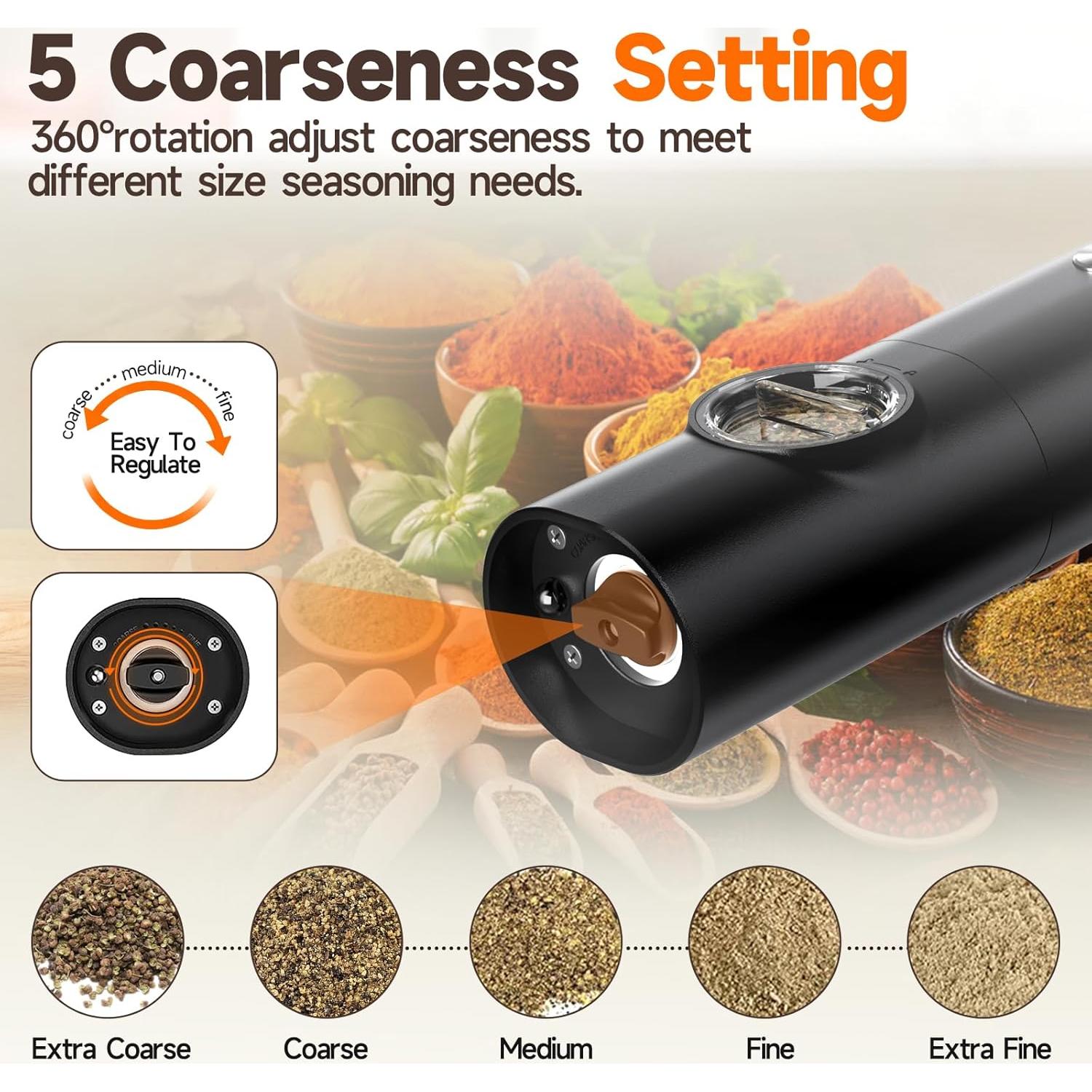 Juego de Molinillos Eléctricos DABIGE Recargables USB 2 Piezas