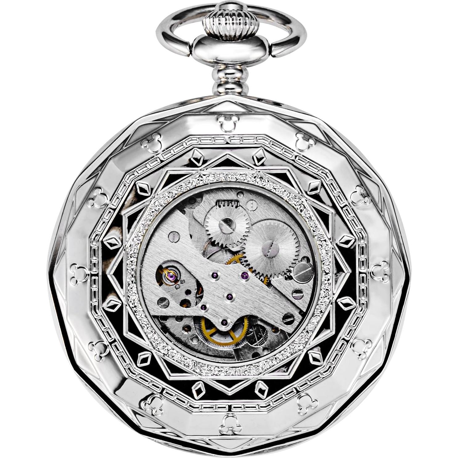 Reloj de bolsillo mecánico TREEWETO con sol y luna 50.5mm