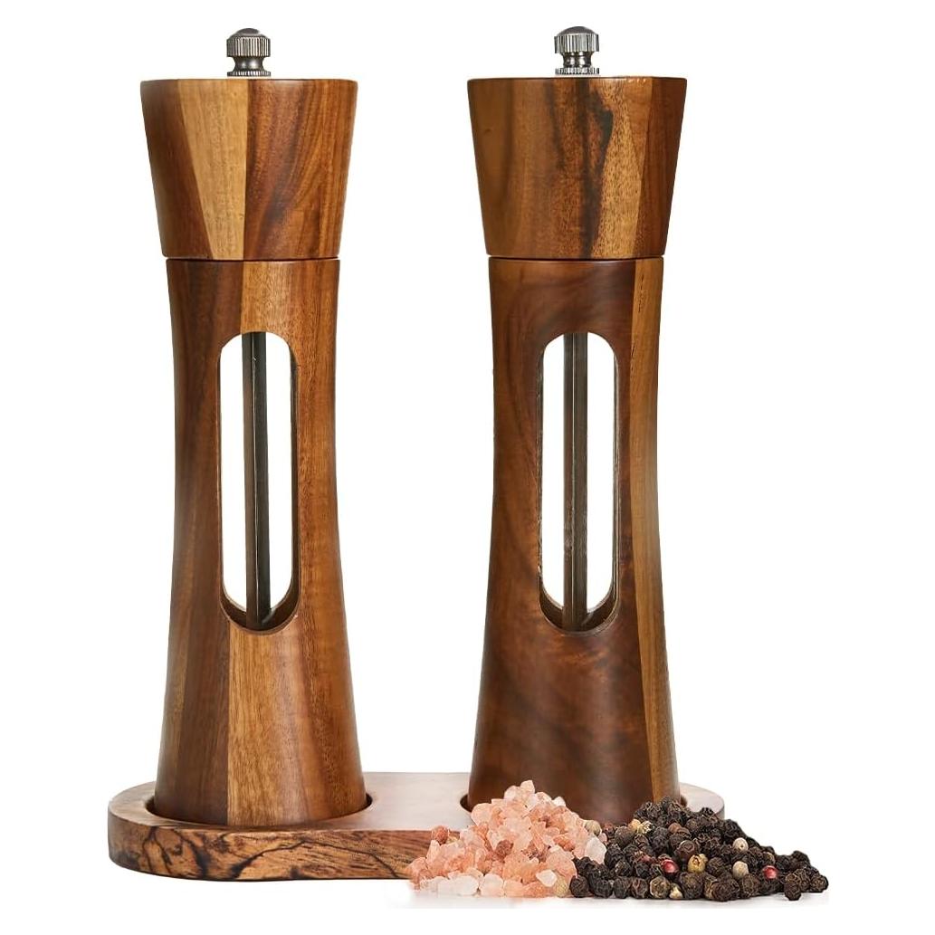 Juego de Molinillos de Sal y Pimienta Eaireys 20 cm Madera