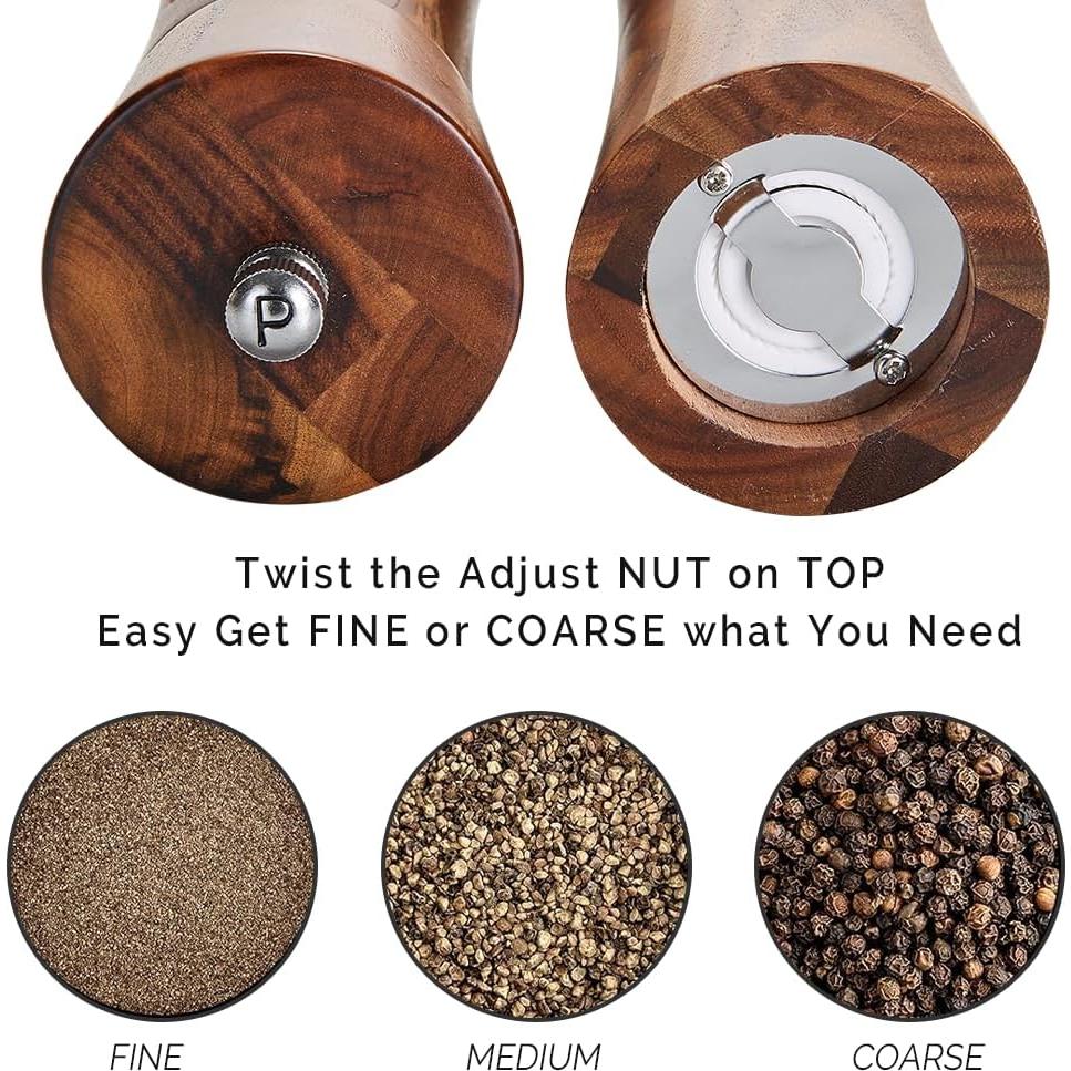 Juego de Molinillos de Sal y Pimienta Eaireys 20 cm Madera