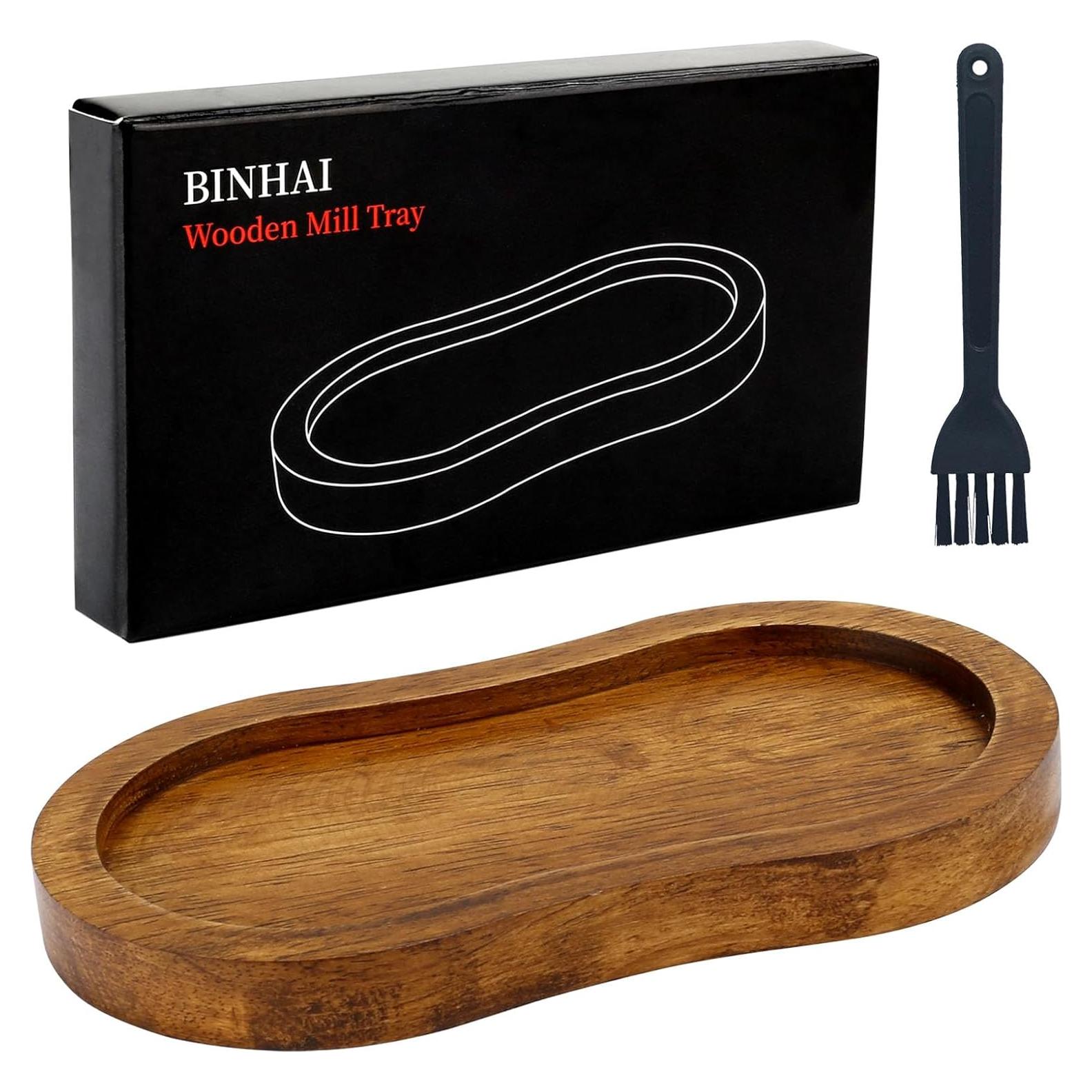 Bandeja de Madera BINHAI para Molinillos de Sal y Pimienta