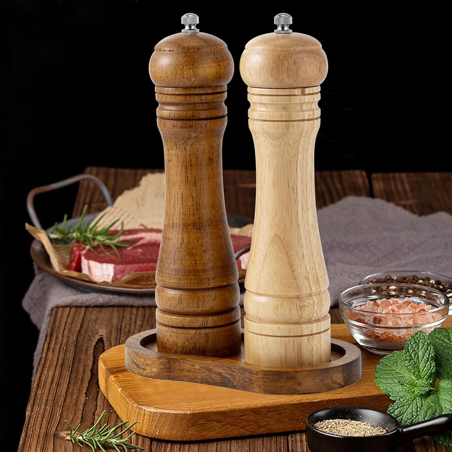 Bandeja de Madera BINHAI para Molinillos de Sal y Pimienta
