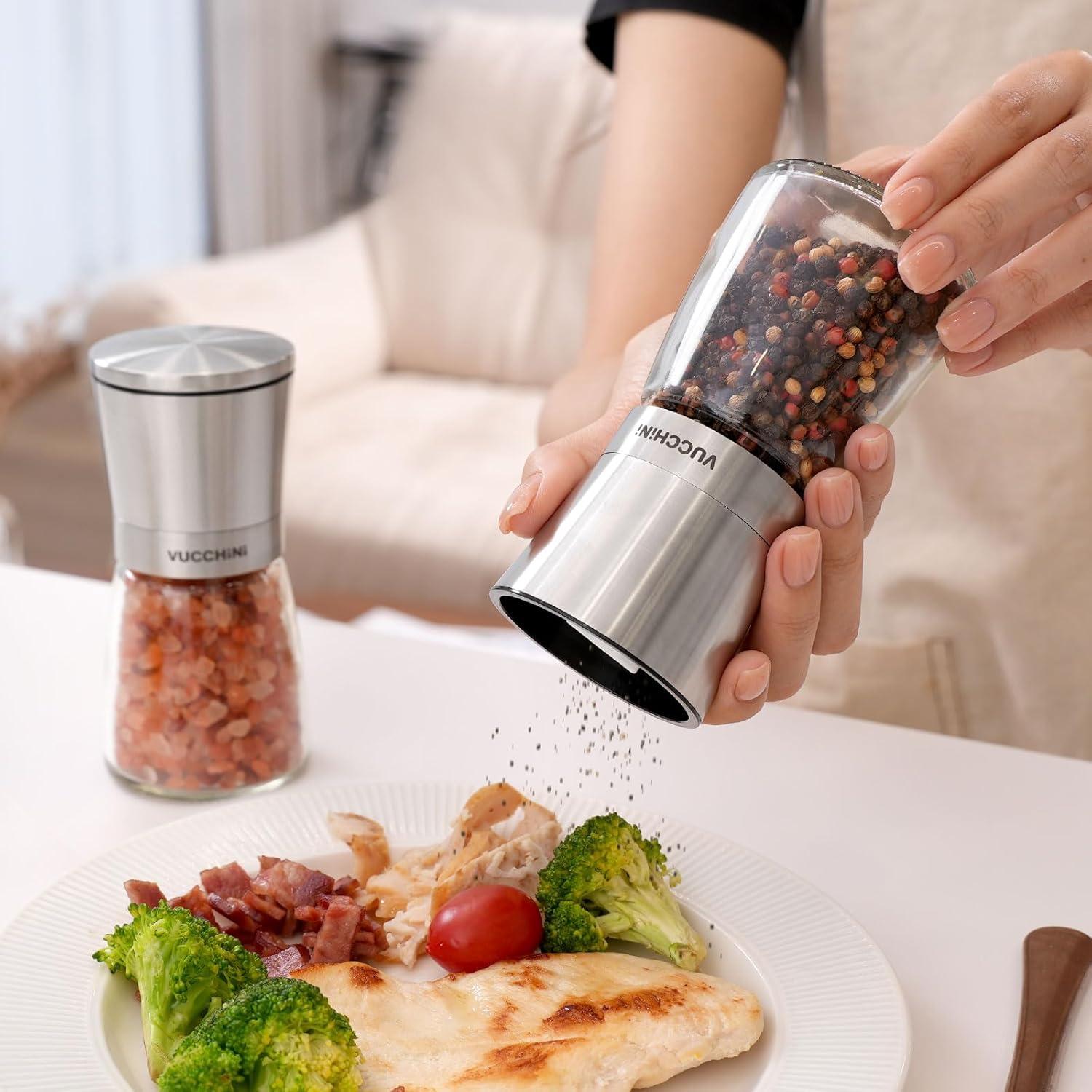 Juego de Molinillos de Sal y Pimienta VUCCHINI Acero Inoxidable
