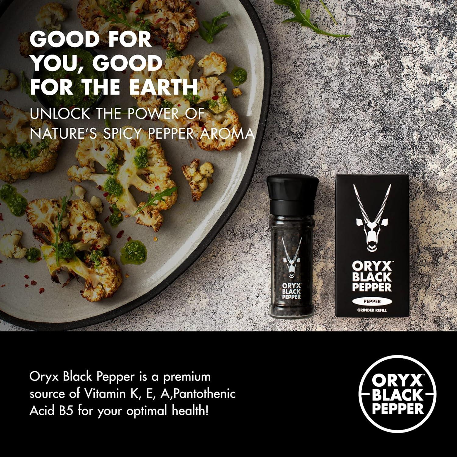 Molino de Pimienta Negra Oryx - Cerámico Recargable 99g