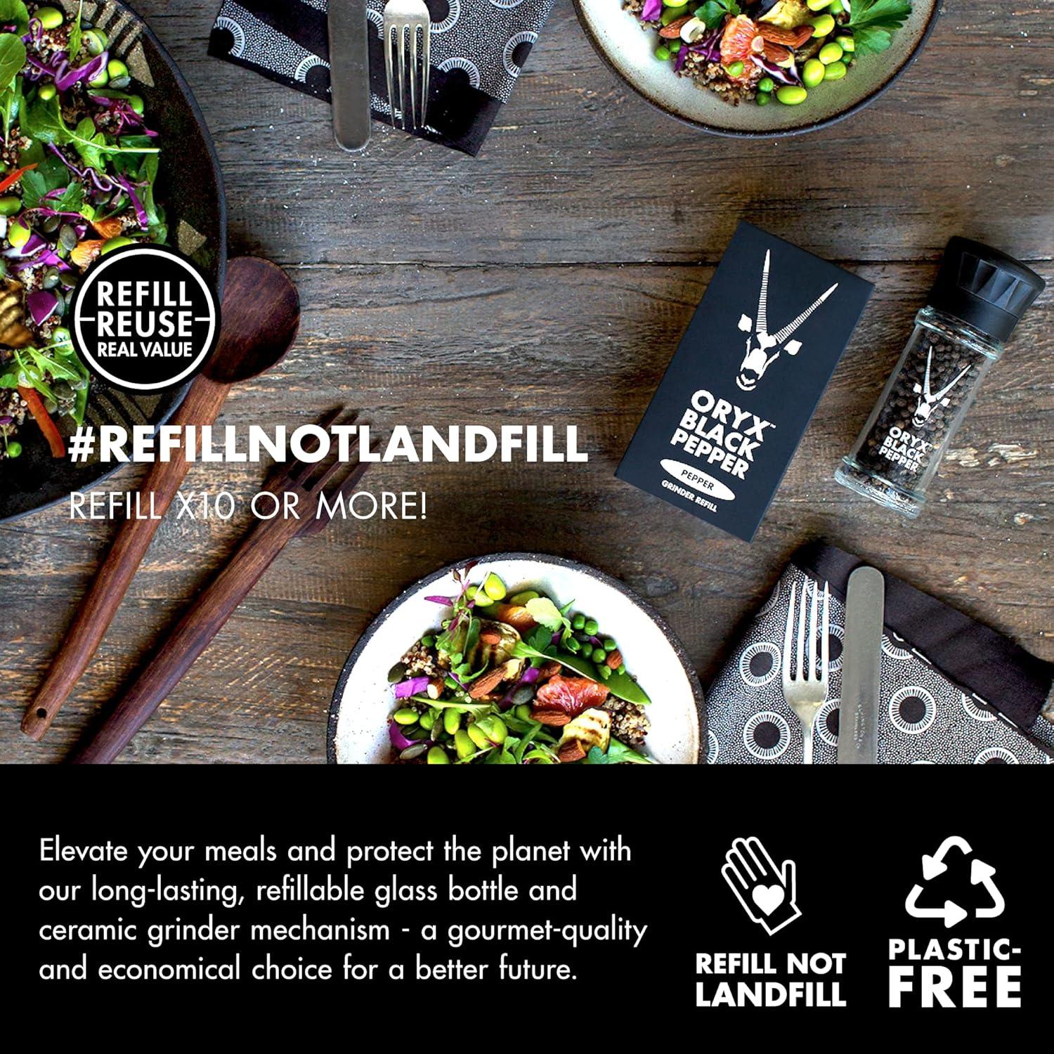 Molino de Pimienta Negra Oryx - Cerámico Recargable 99g