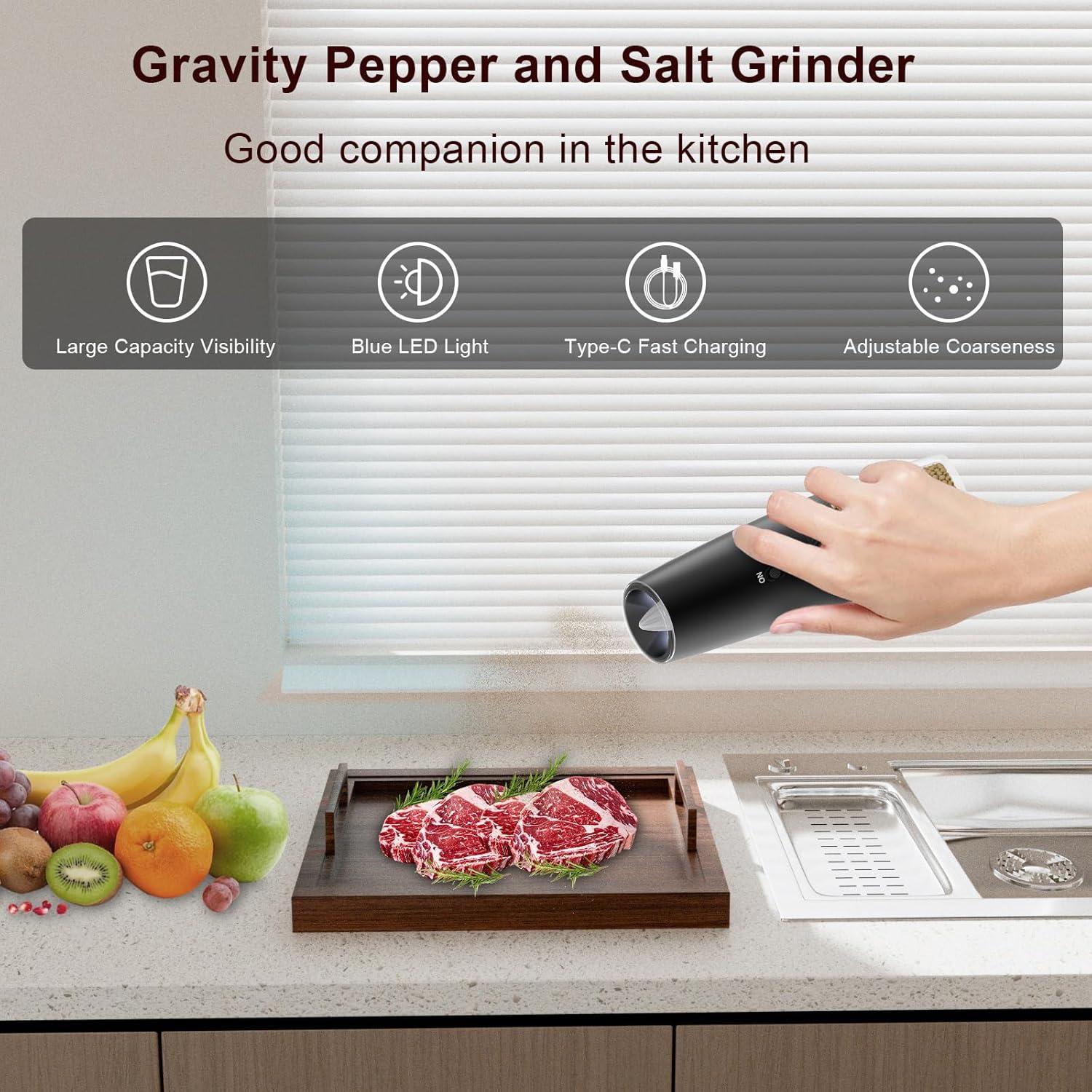 Juego de Molinillos Eléctricos de Sal y Pimienta QTDHG 135ml