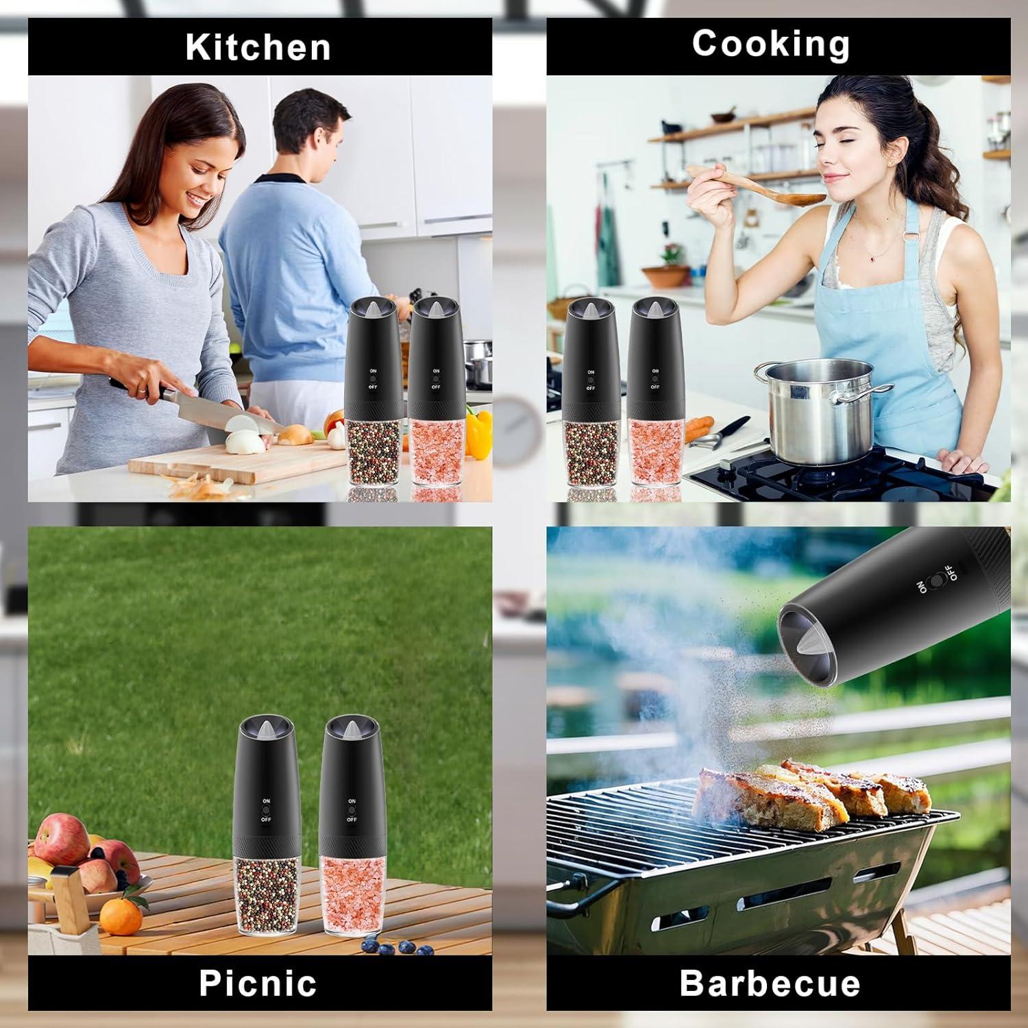 Juego de Molinillos Eléctricos de Sal y Pimienta QTDHG 135ml