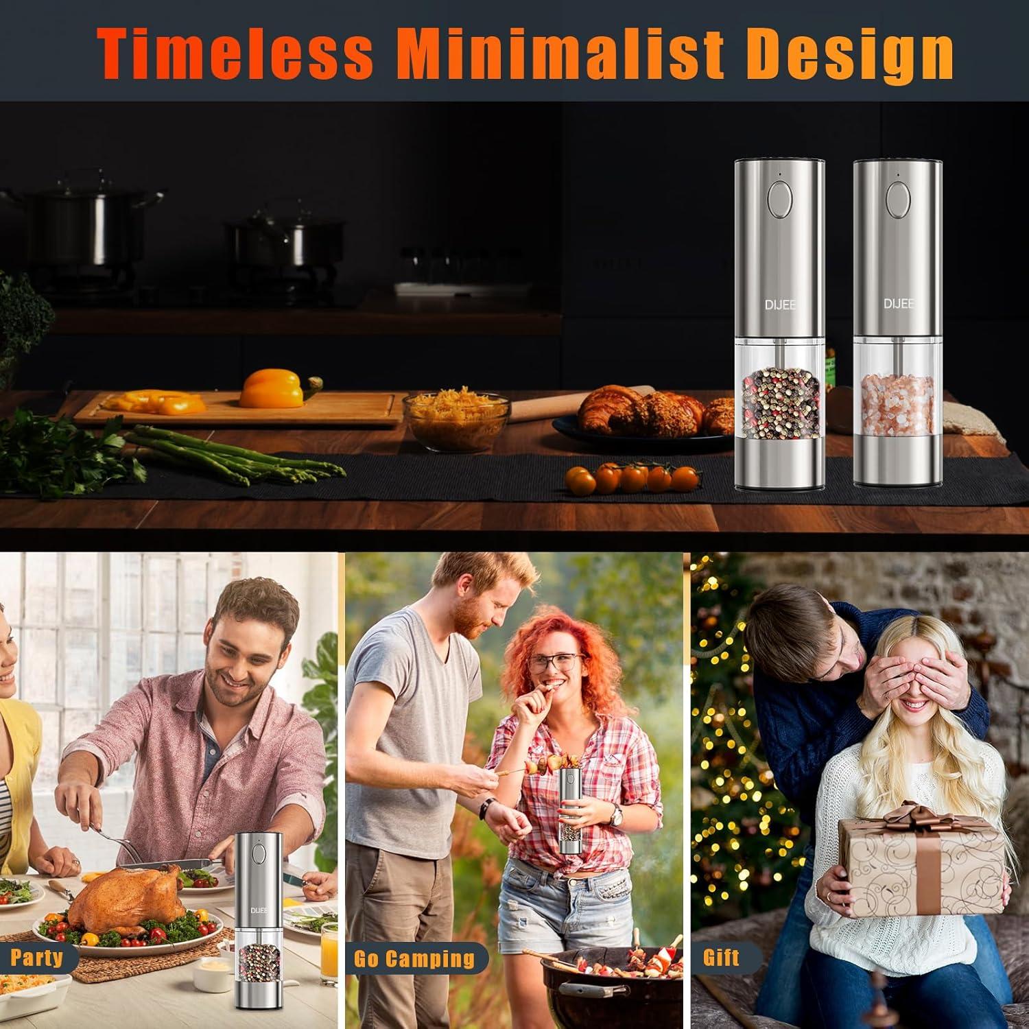 Molino de pimienta eléctrico DIJEE recargable USB 95 ml