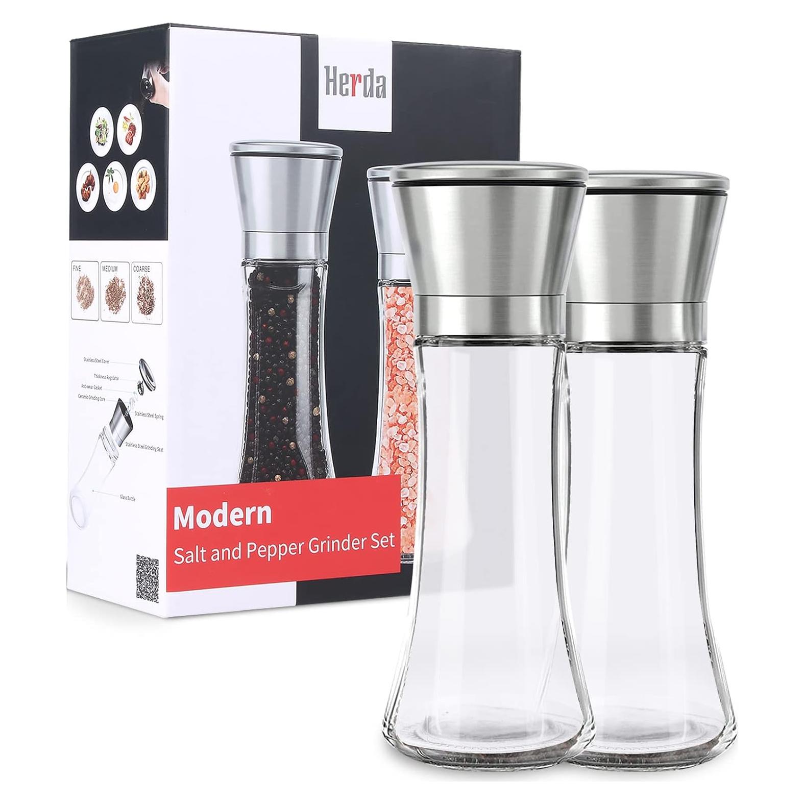 Molino de Sal y Pimienta Herda Acero Inoxidable 2 Piezas