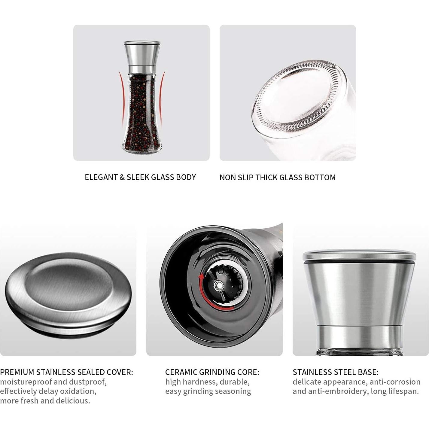 Molino de Sal y Pimienta Herda Acero Inoxidable 2 Piezas