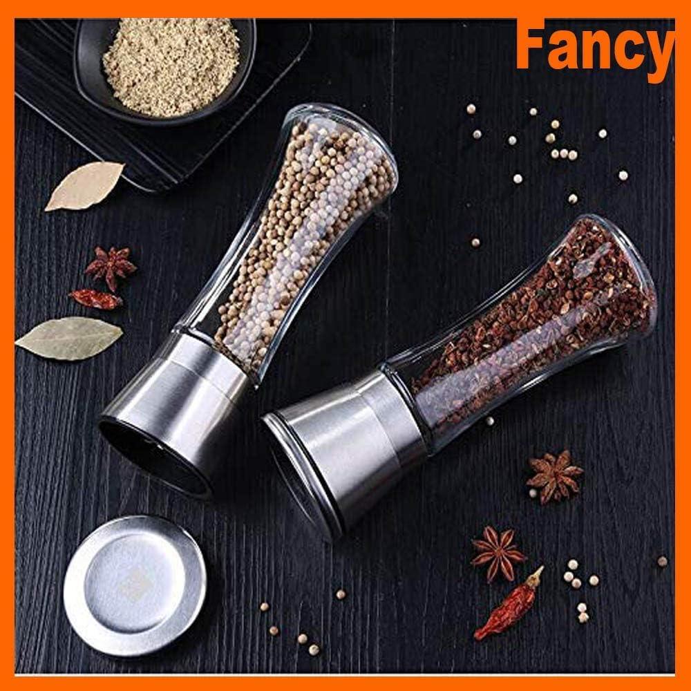 Molino de Sal y Pimienta Yugefom Grande Vidrio Acero Inoxidable