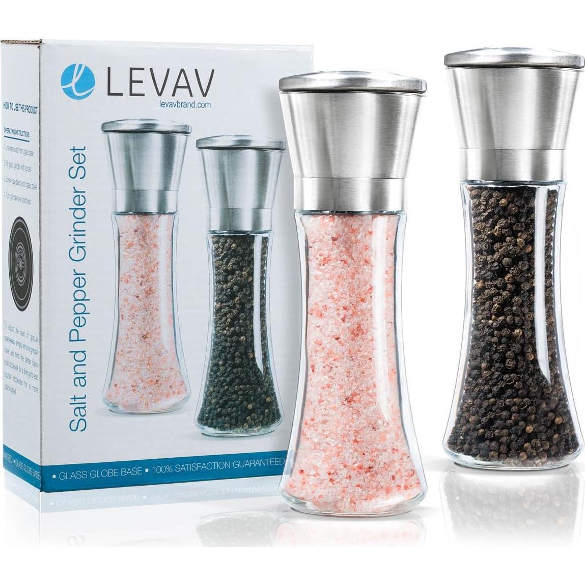 Juego de Molinillos de Sal y Pimienta LEVAV 170g Acero Inoxidable