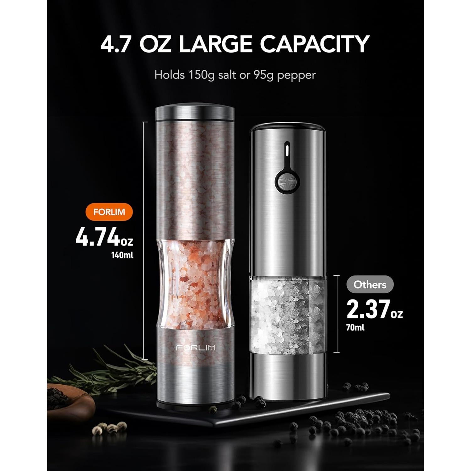 Juego de Molinillos de Sal y Pimienta FORLIM Acero Inoxidable