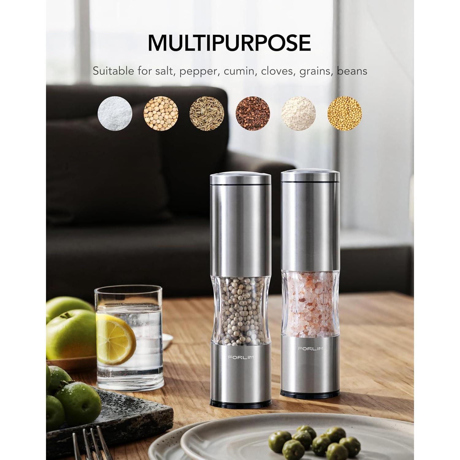 Juego de Molinillos de Sal y Pimienta FORLIM Acero Inoxidable