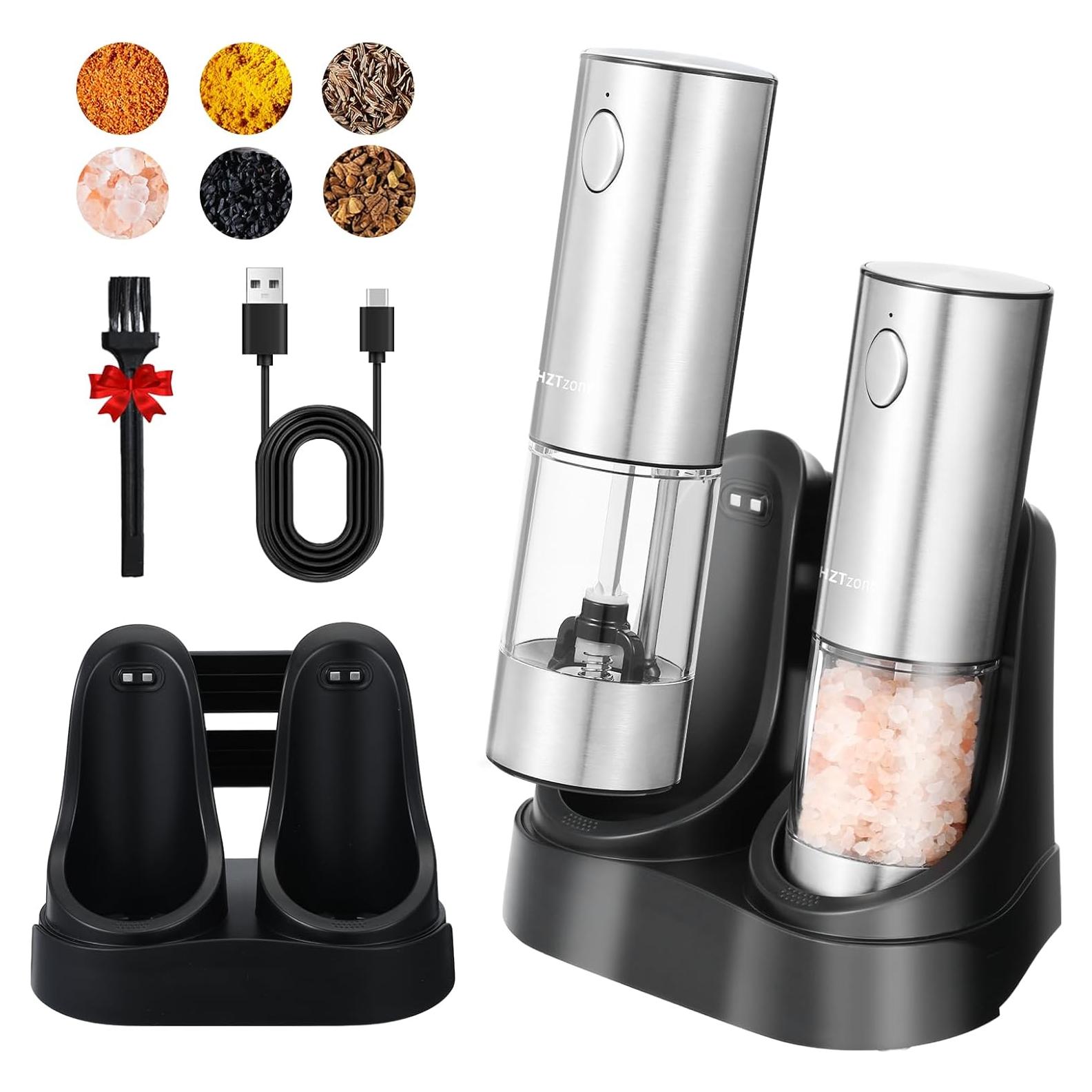 Juego de Molinillos Eléctricos HZTzone Acero Inoxidable 95ml
