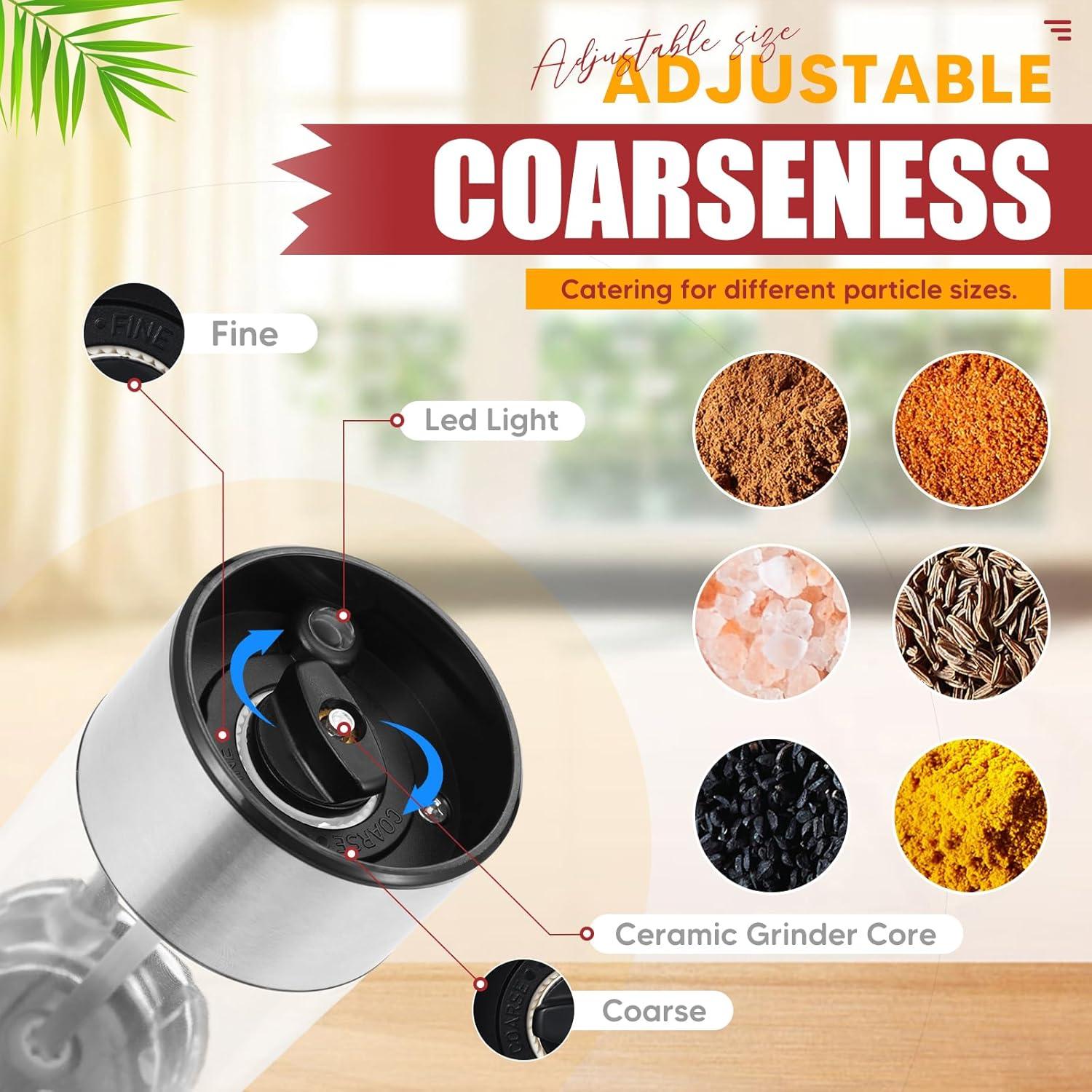 Juego de Molinillos Eléctricos HZTzone Acero Inoxidable 95ml