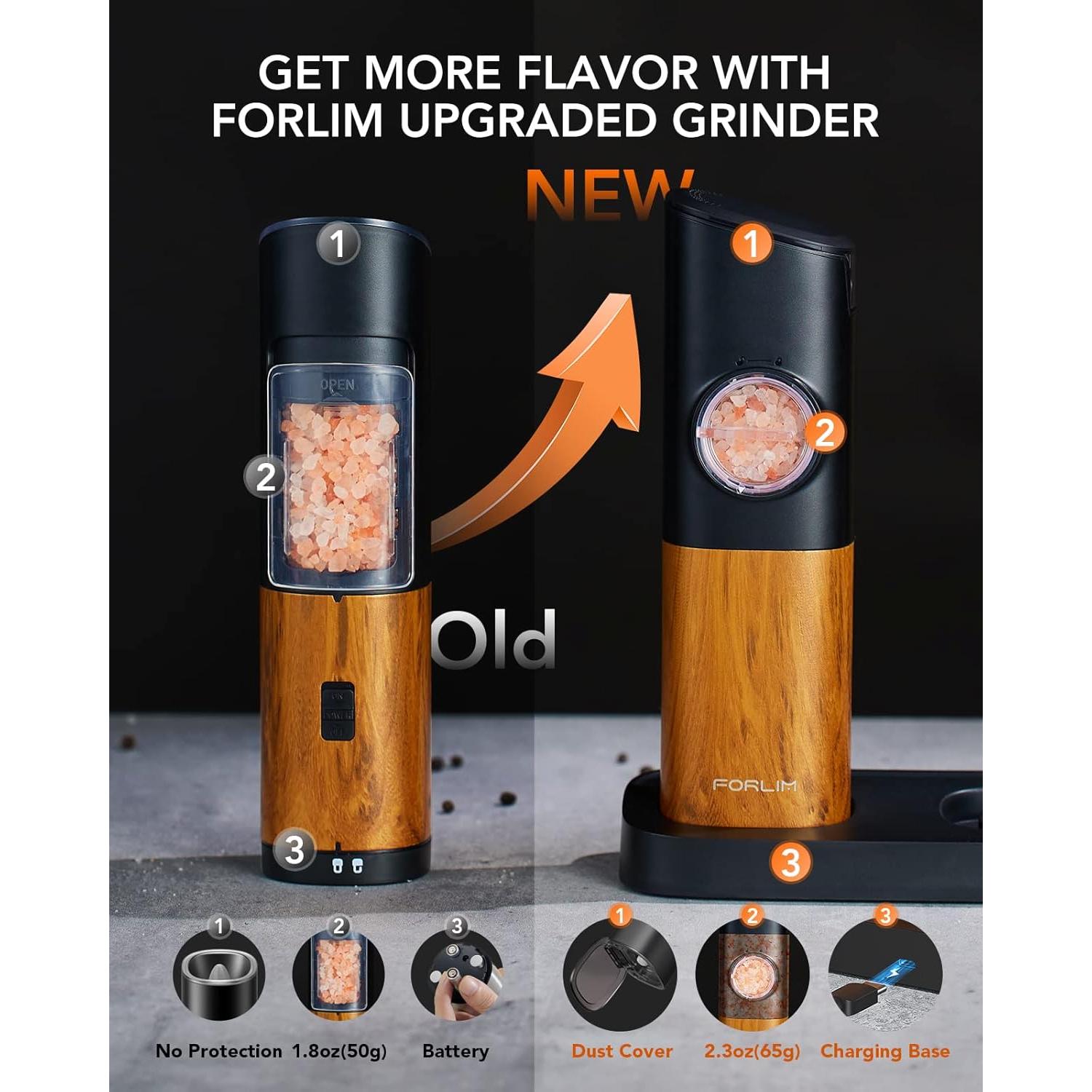 Molinillo Eléctrico de Sal y Pimienta FORLIM 2.3oz USB