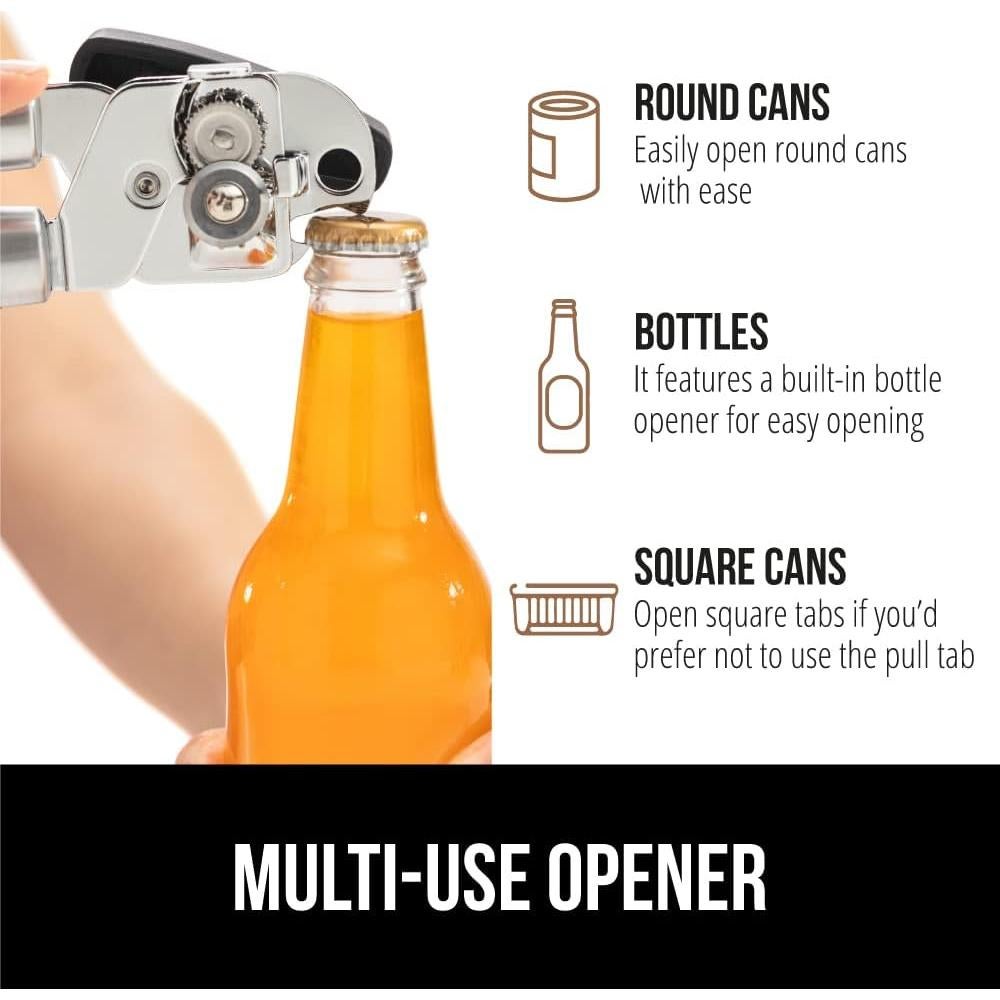 Abrelatas Manual GORILLA GRIP Acero Inoxidable Negro 17,78 cm