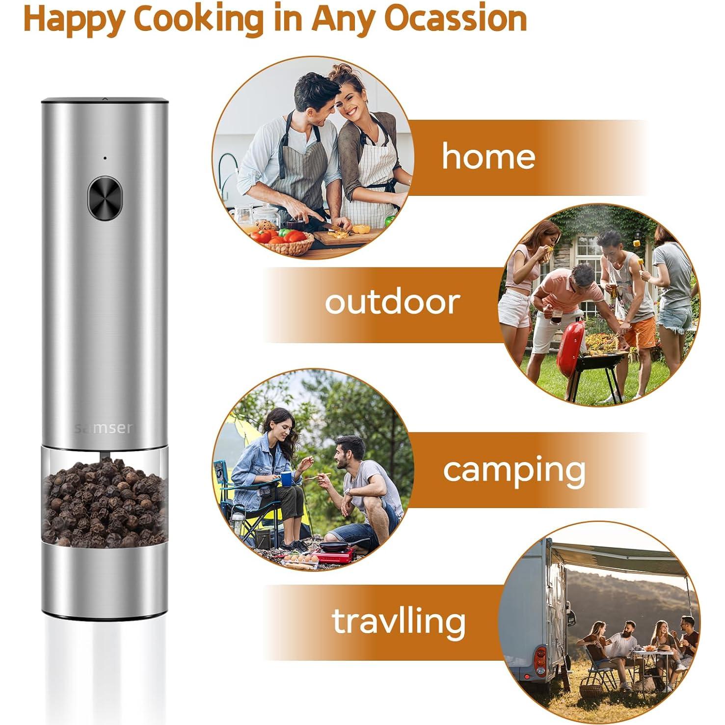 Molino de Pimienta Eléctrico Samsen Acero Inoxidable 70ml