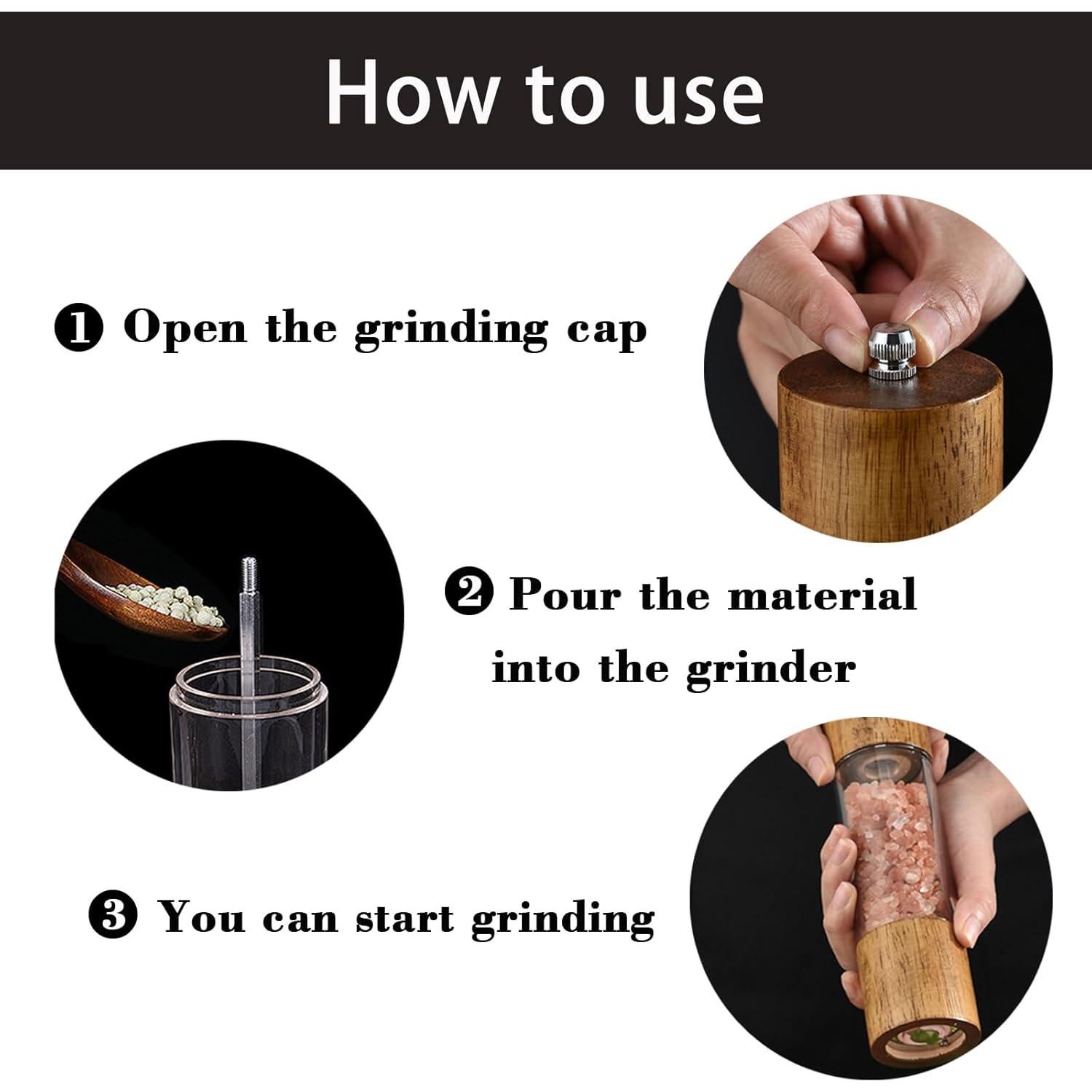 Molinillo de Sal y Pimienta Nedyfix 2Pcs 20cm Ajustable