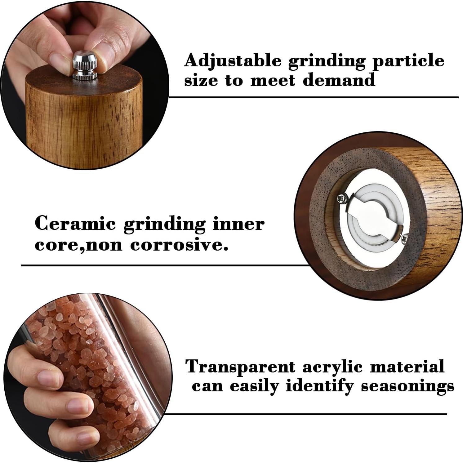 Molinillo de Sal y Pimienta Nedyfix 2Pcs 20cm Ajustable