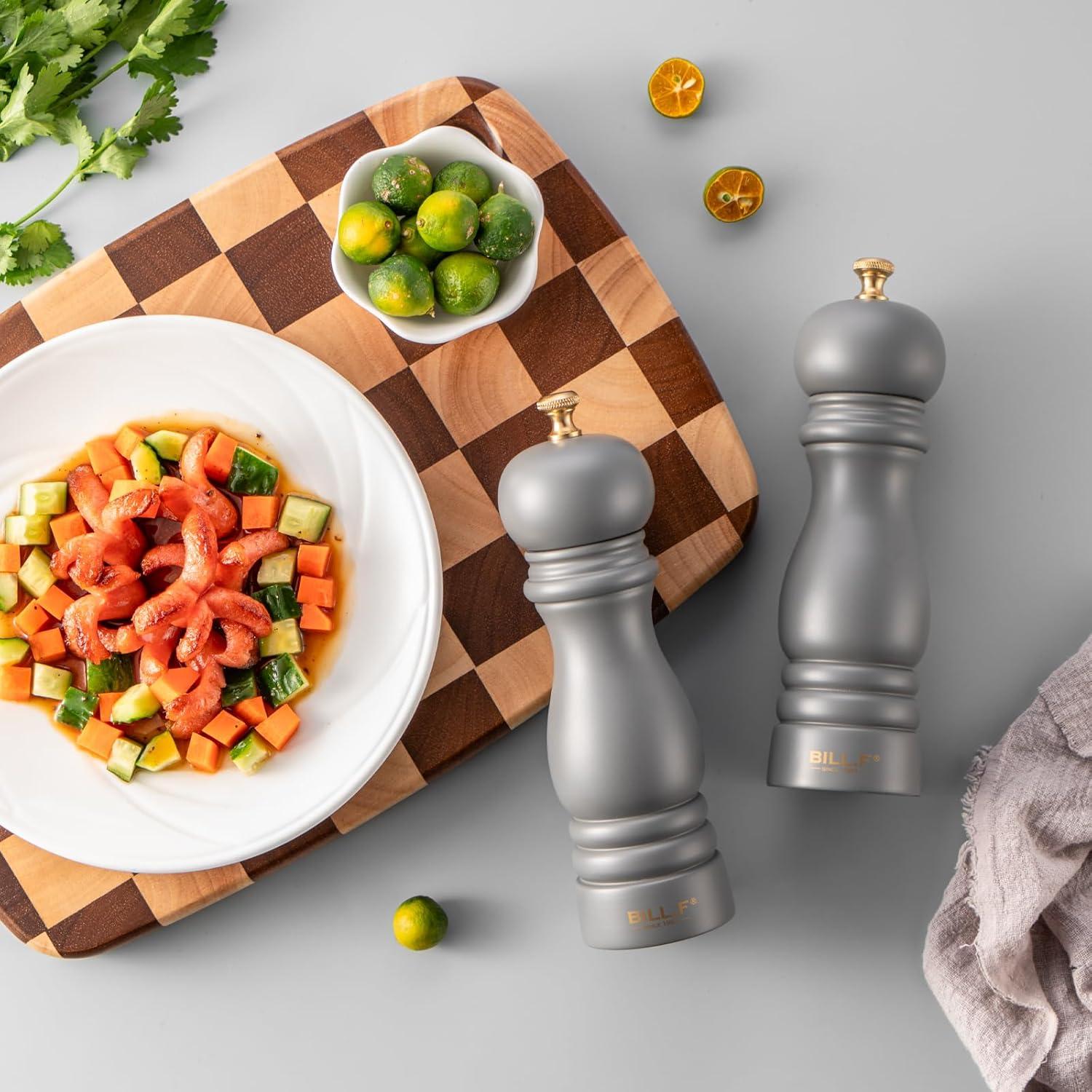 Juego de 2 Molinos de Sal y Pimienta BILL.F 17,78 cm Gris