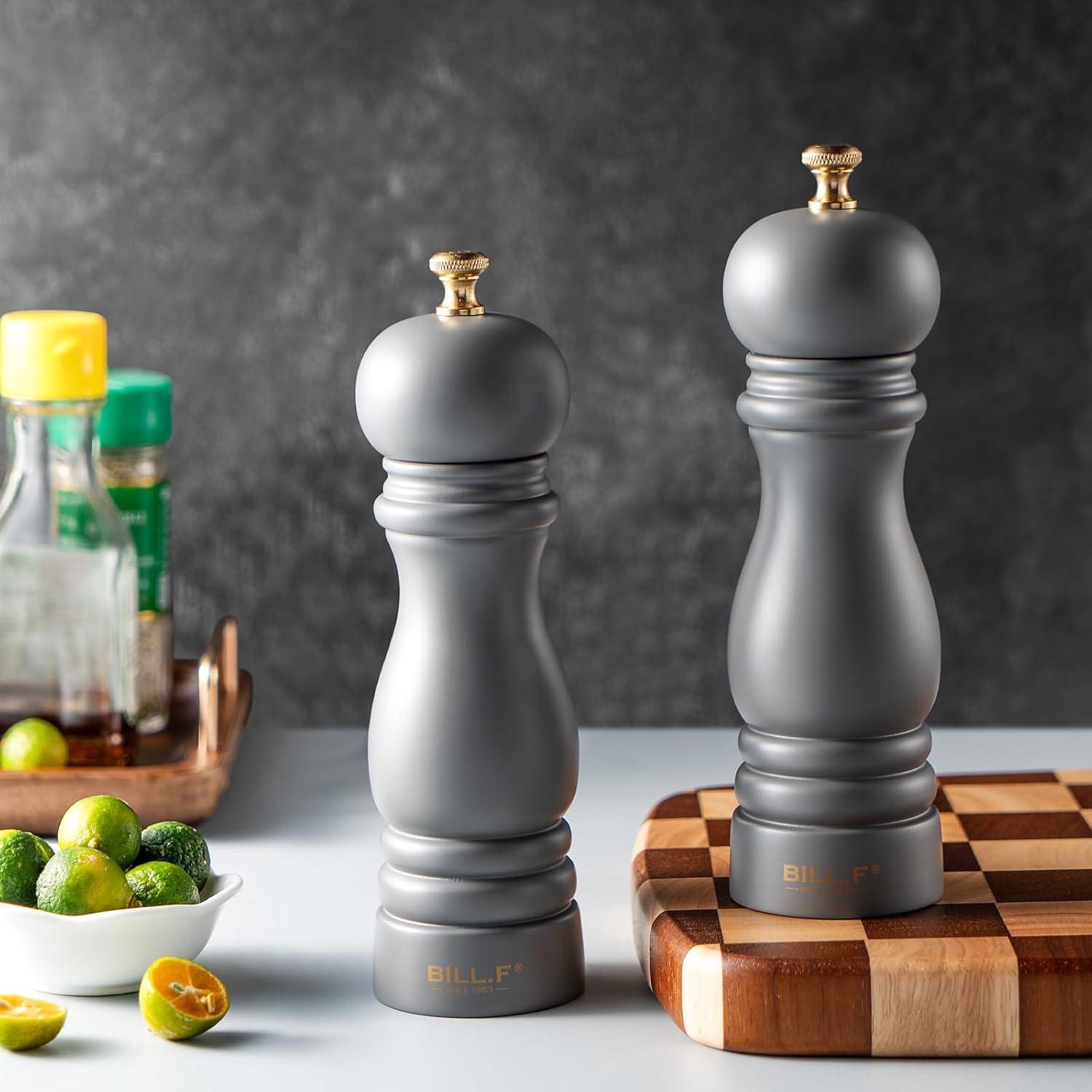 Juego de 2 Molinos de Sal y Pimienta BILL.F 17,78 cm Gris